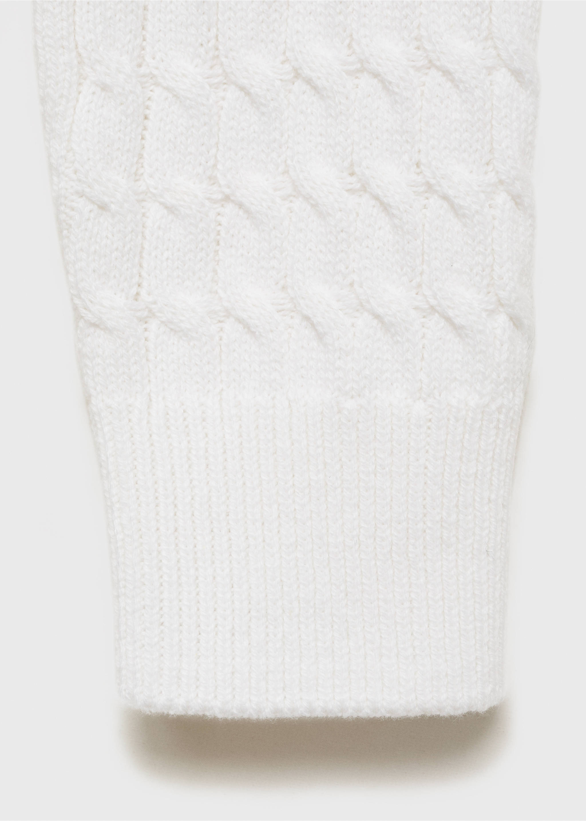 Braided knitted sweater - Details of the article 8, White. Ref: 17004089-00.