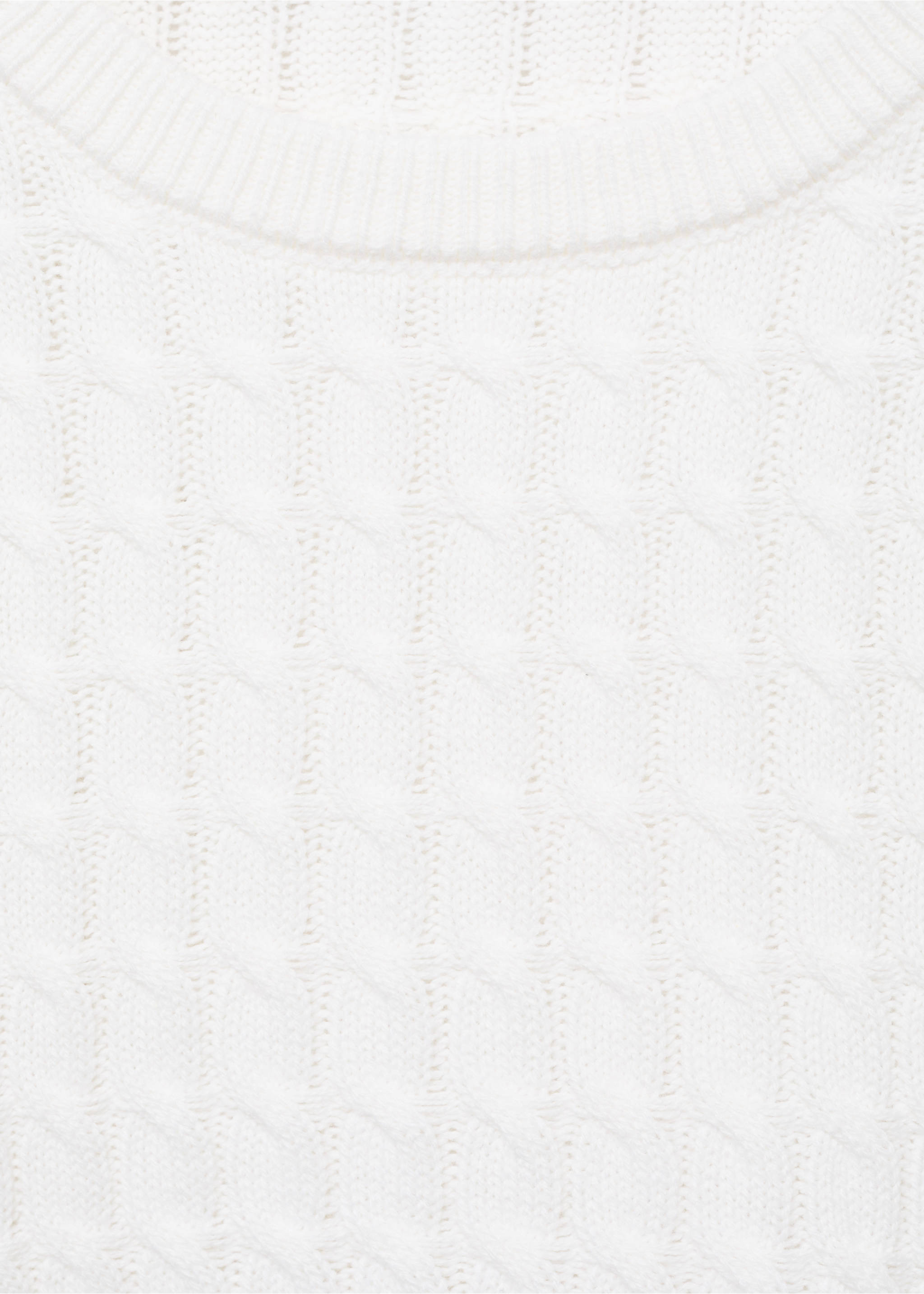 Braided knitted sweater - Details of the article 0, White. Ref: 17004089-00.