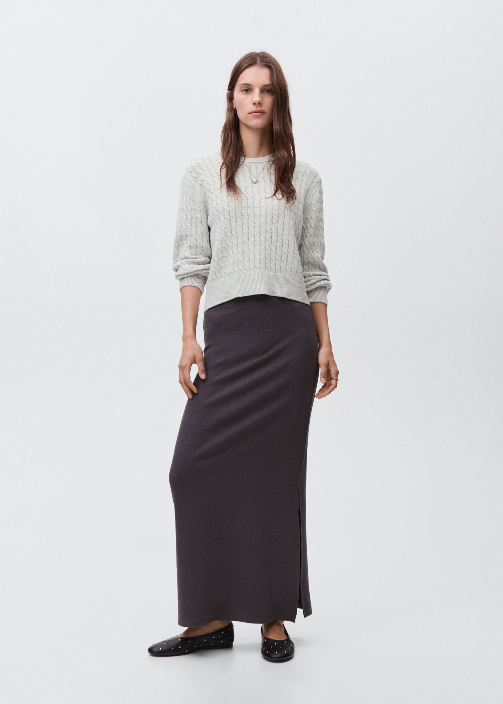 Pull-over maille tressée - Plan général