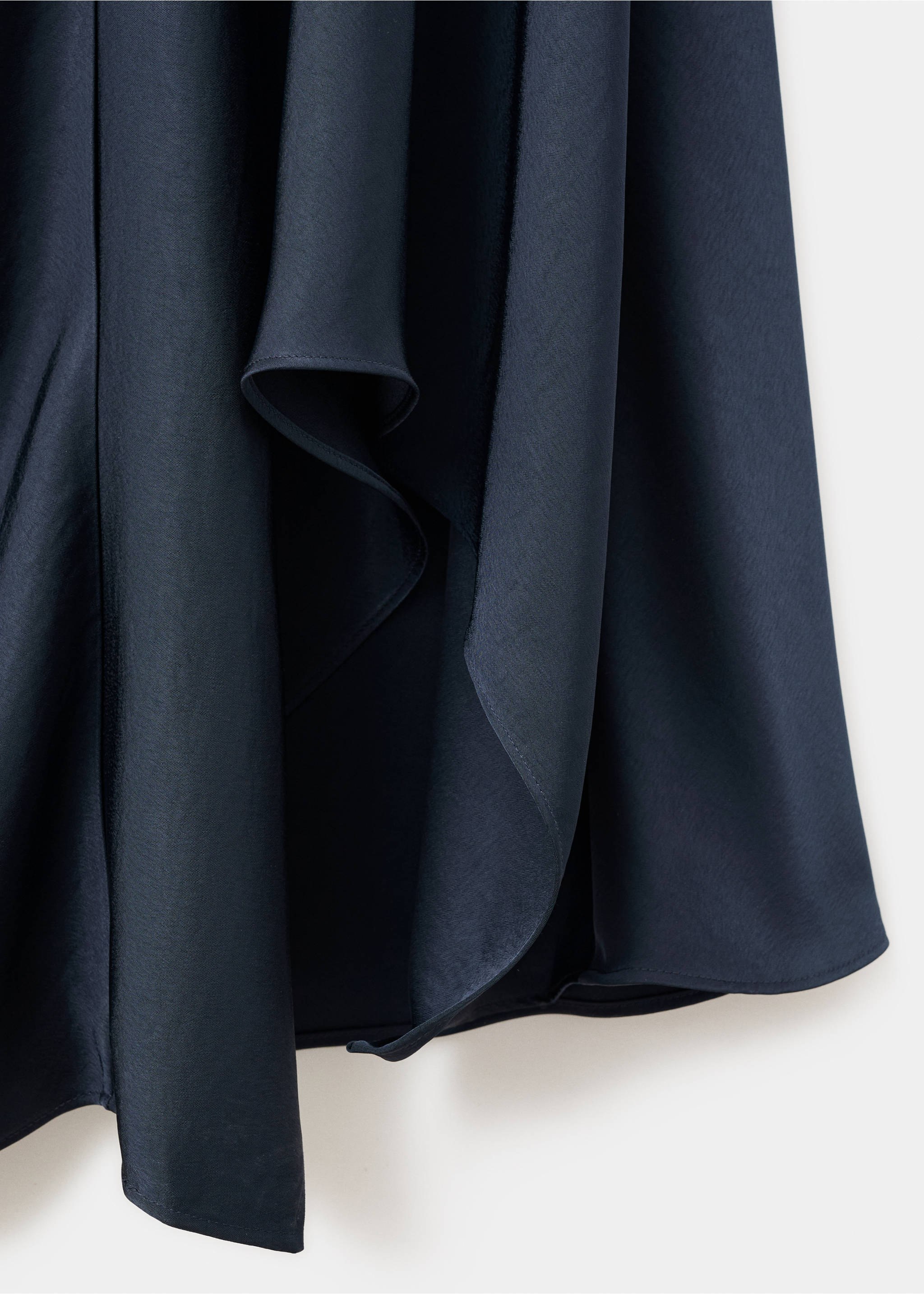 Asymmetrical satin dress - Details of the article 8, Night Blue. Ref: 17004091-00.