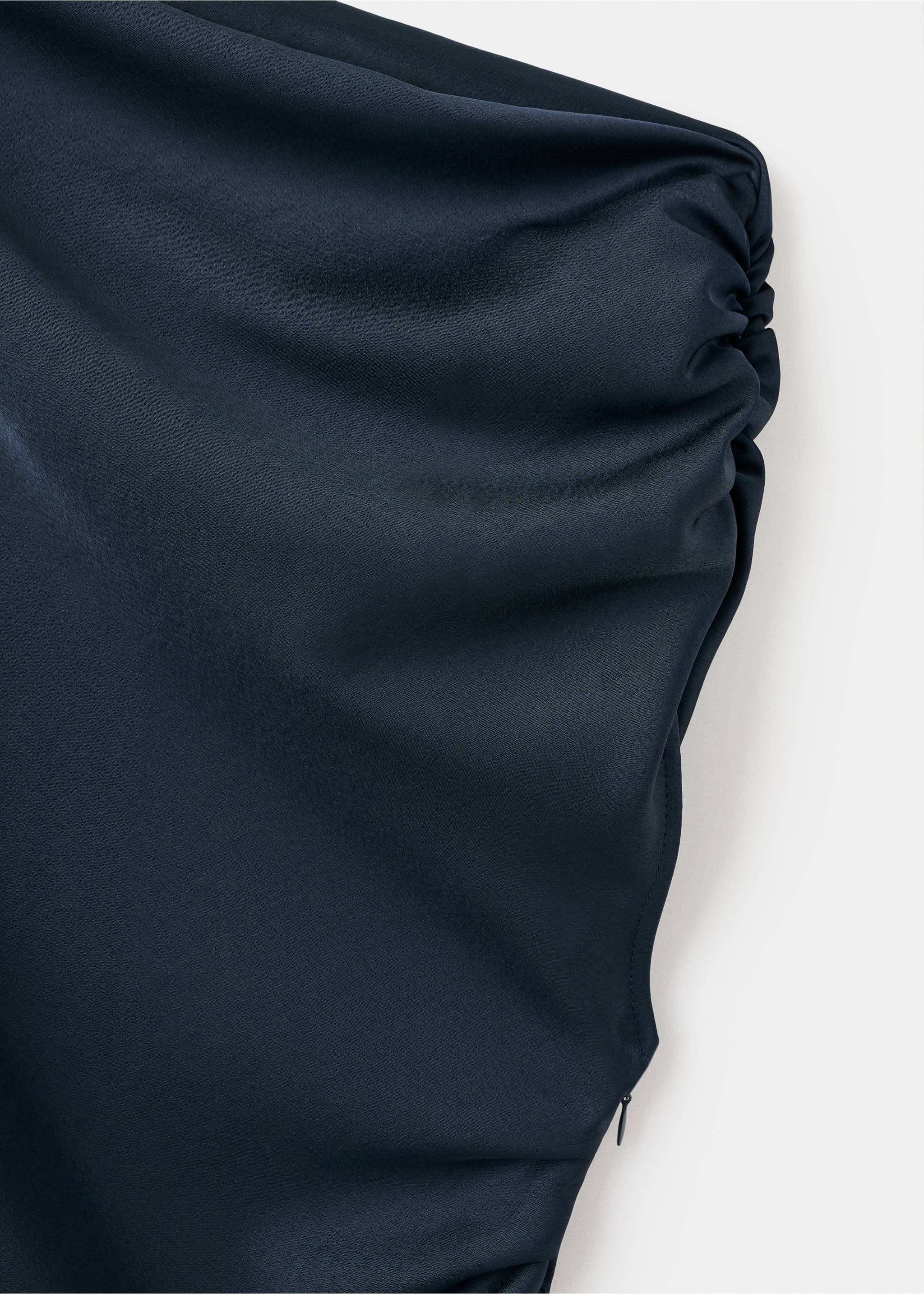Asymmetrical satin dress - Details of the article 0, Night Blue. Ref: 17004091-00.