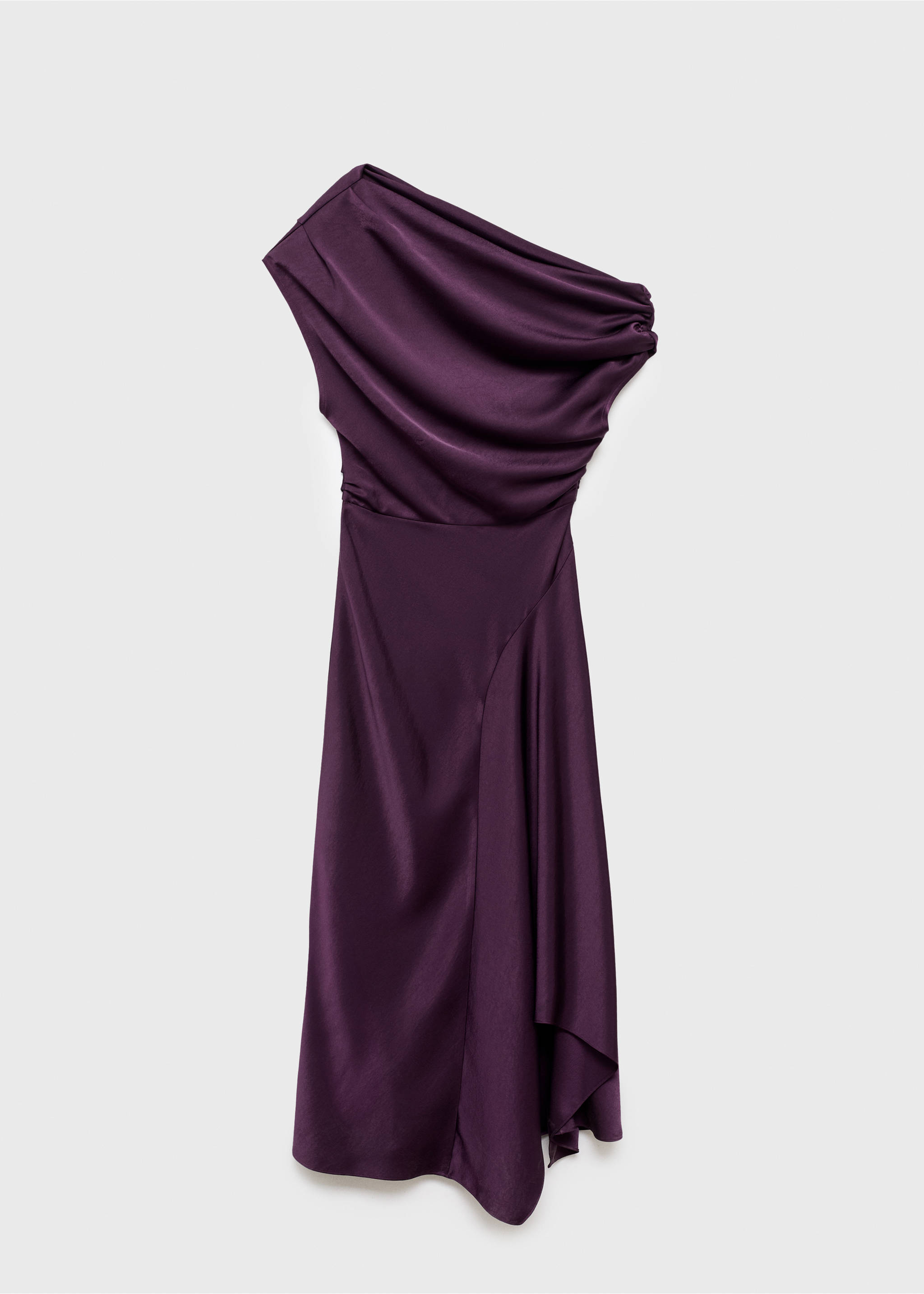 Asymmetrical satin dress - Article without model, Purple. Ref: 17004091-00.