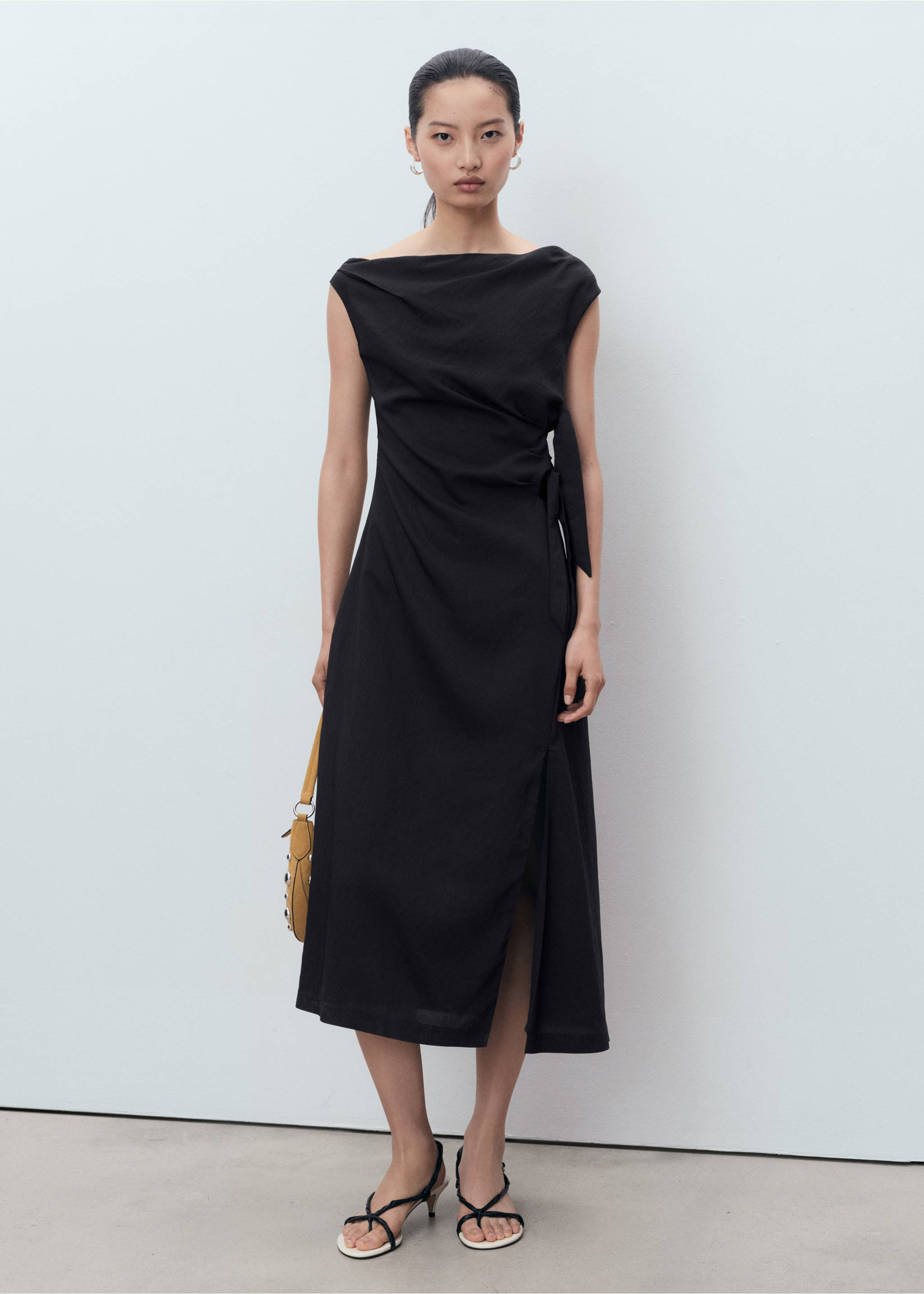 Asymmetrical knotted dress - General plane, Dark Navy. Ref: 17004095-00.