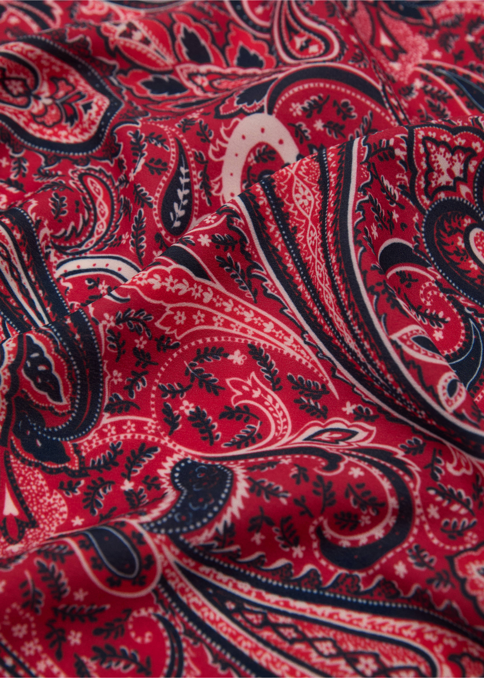 Paisley print scarf - Medium plane, Red. Ref: 17004097-00.