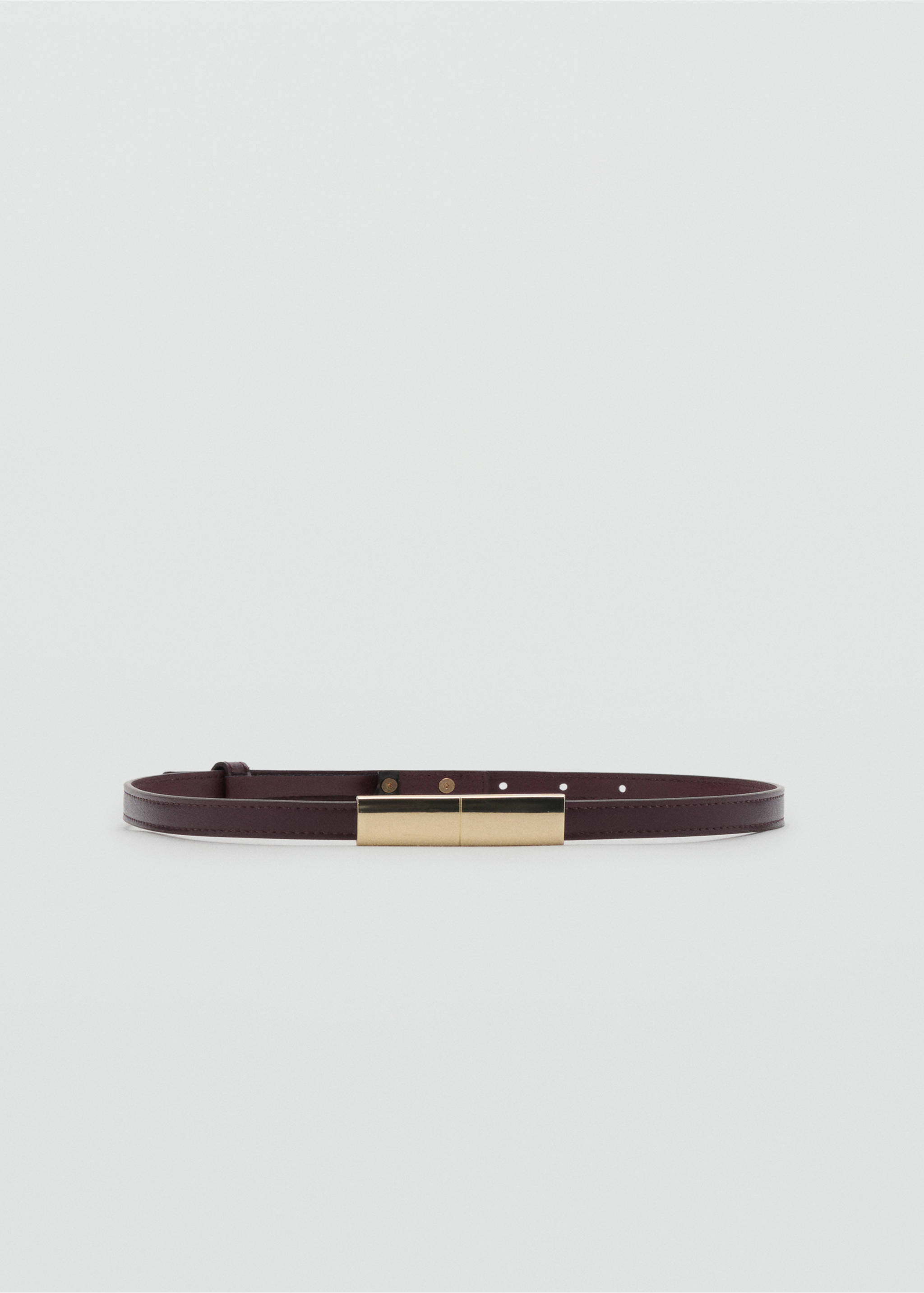 Thin belt with metal detail - Article without model, Burgundy. Ref: 17004098-00.