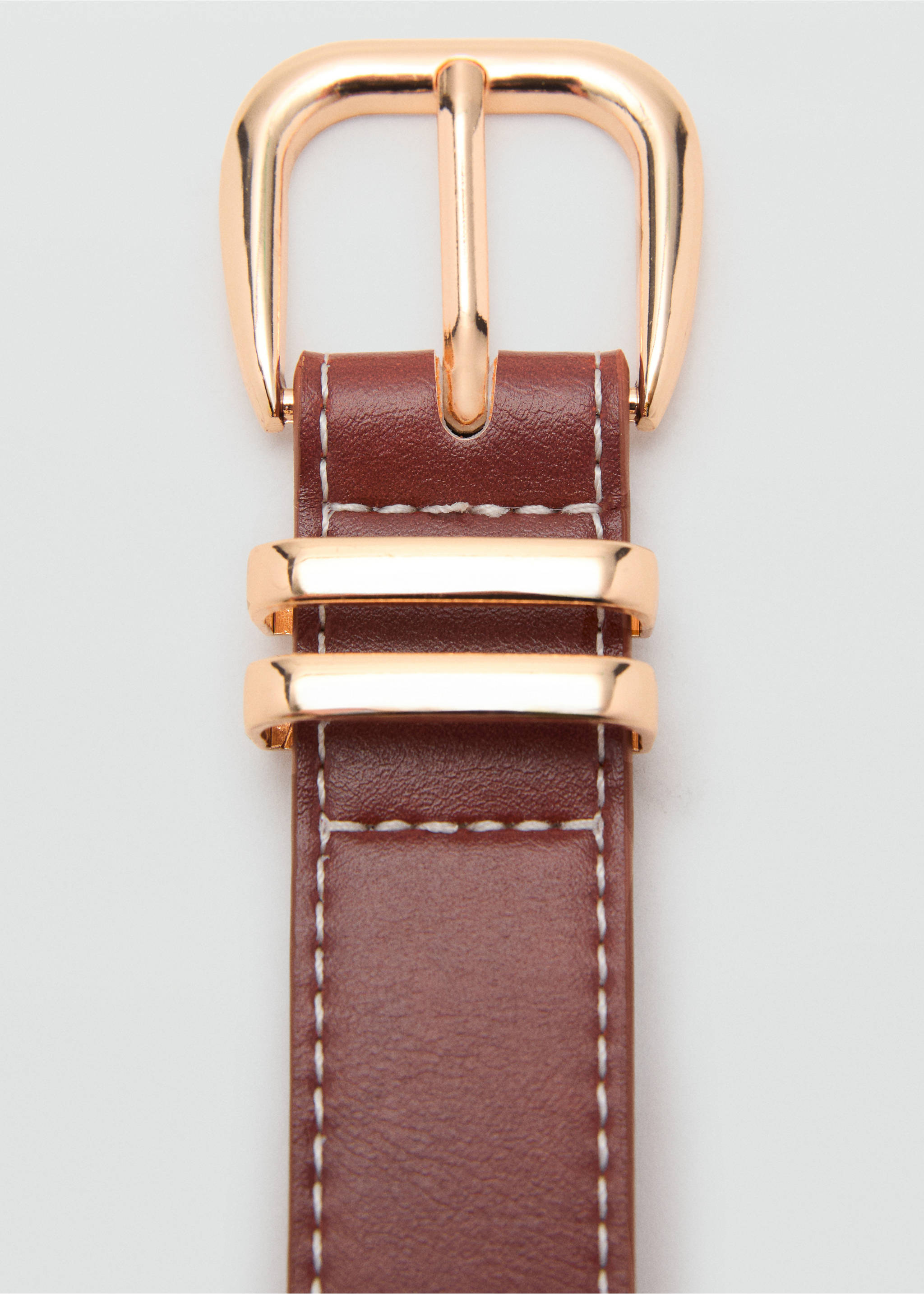 Metal buckle belt - Details of the article 1, Brown. Ref: 17004099-00.
