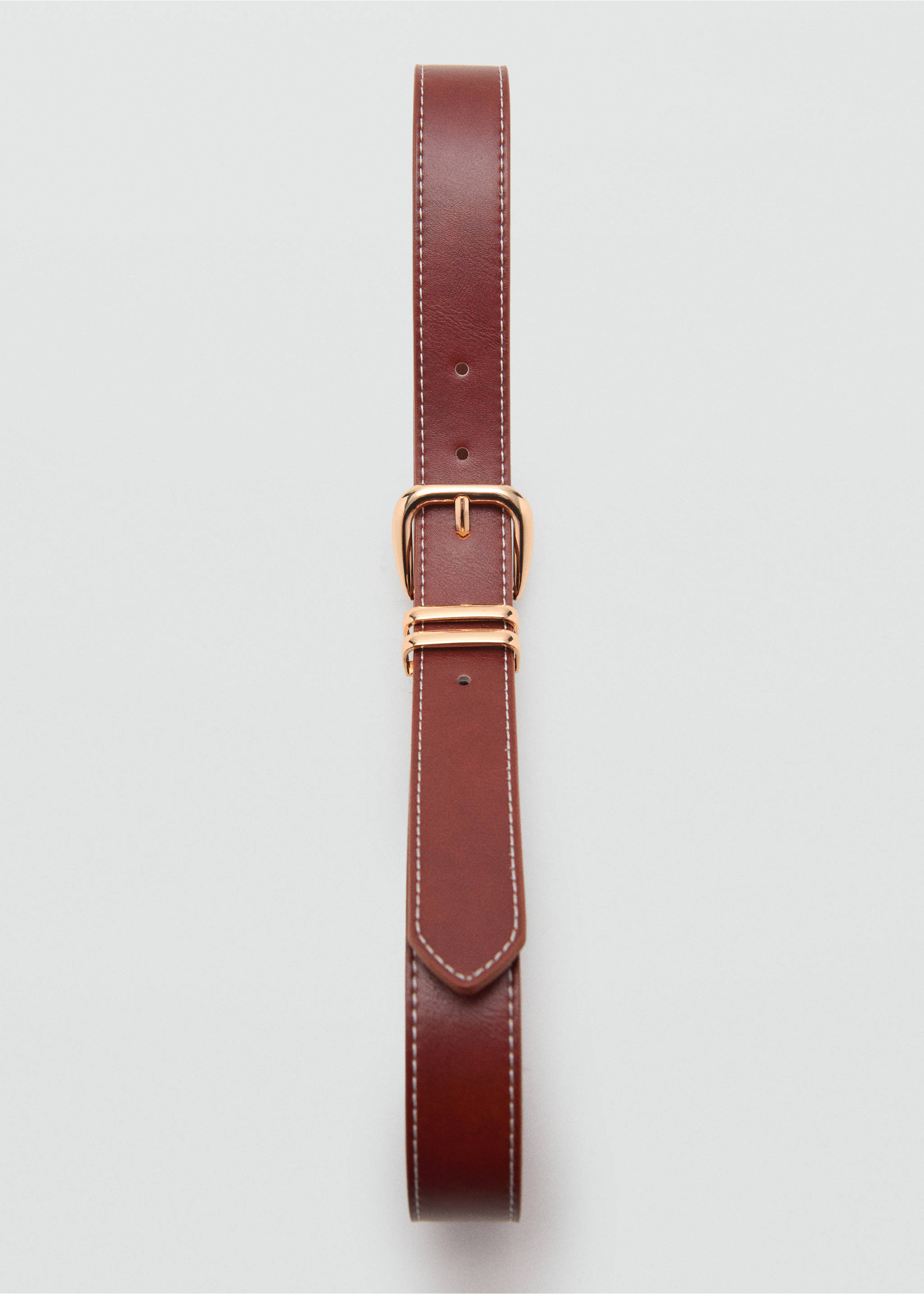Metal buckle belt - Details of the article 2, Brown. Ref: 17004099-00.