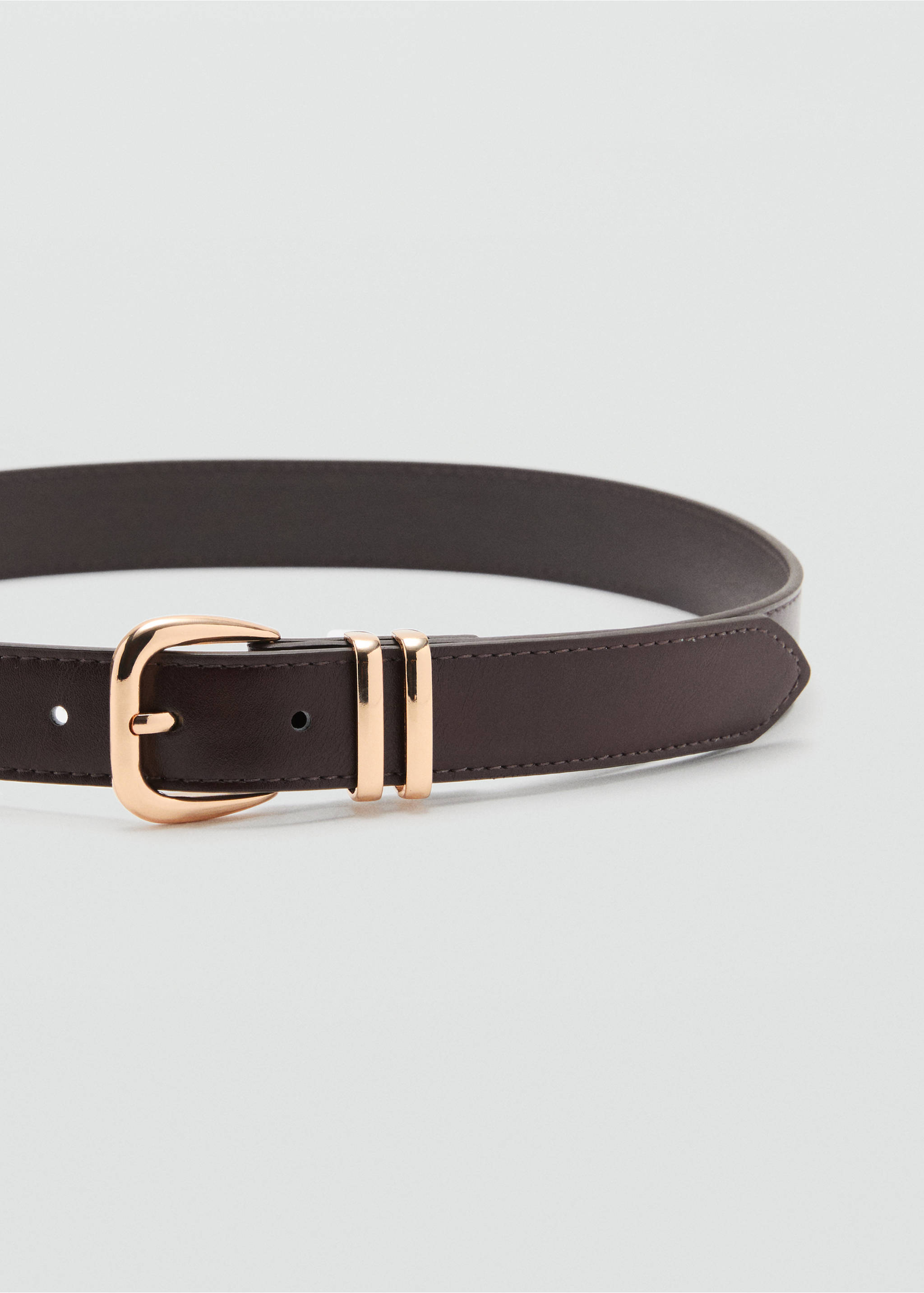 Metal buckle belt - Medium plane, Chocolate. Ref: 17004099-00.