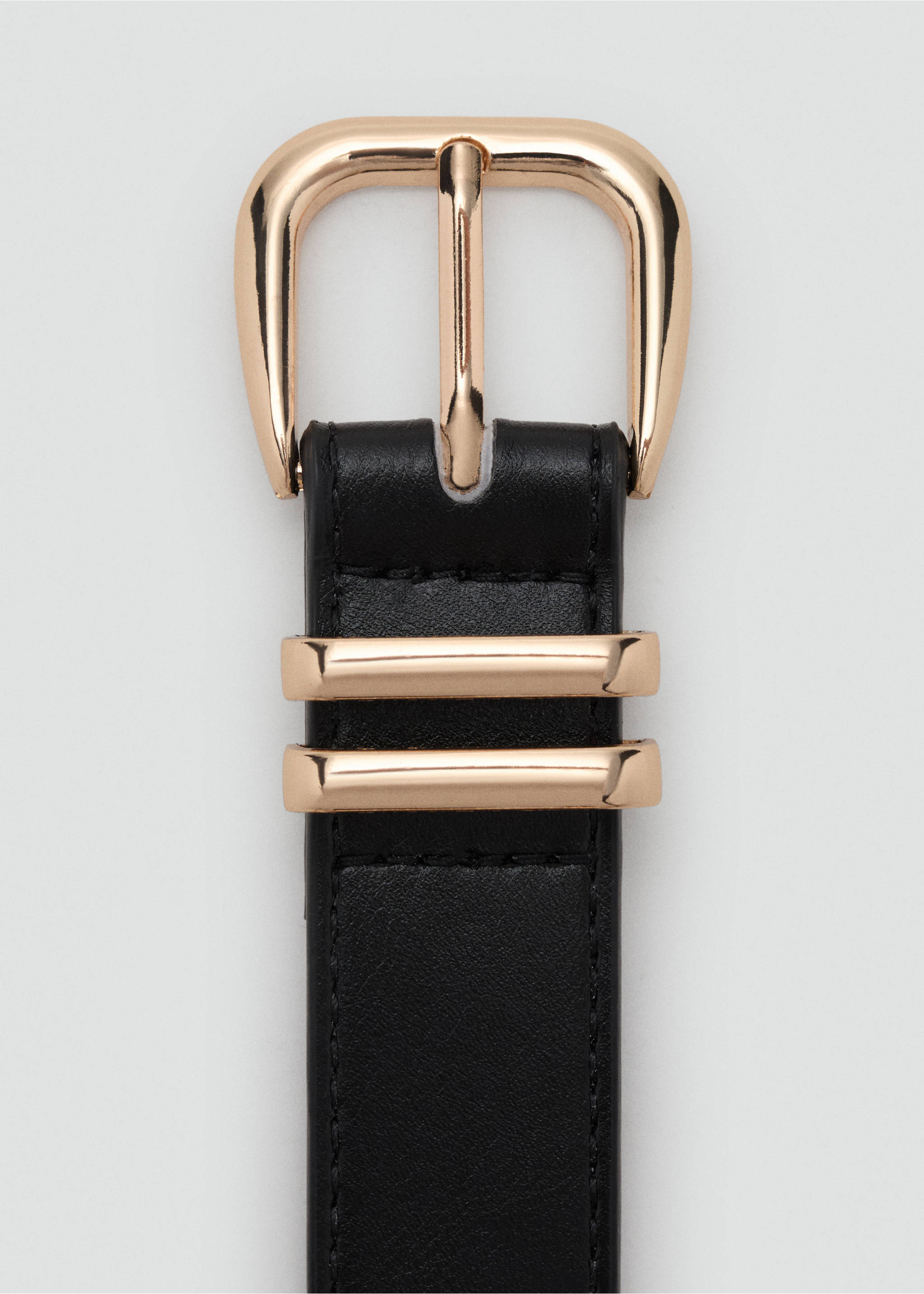 Metal buckle belt - Medium plane, Black. Ref: 17004099-00.