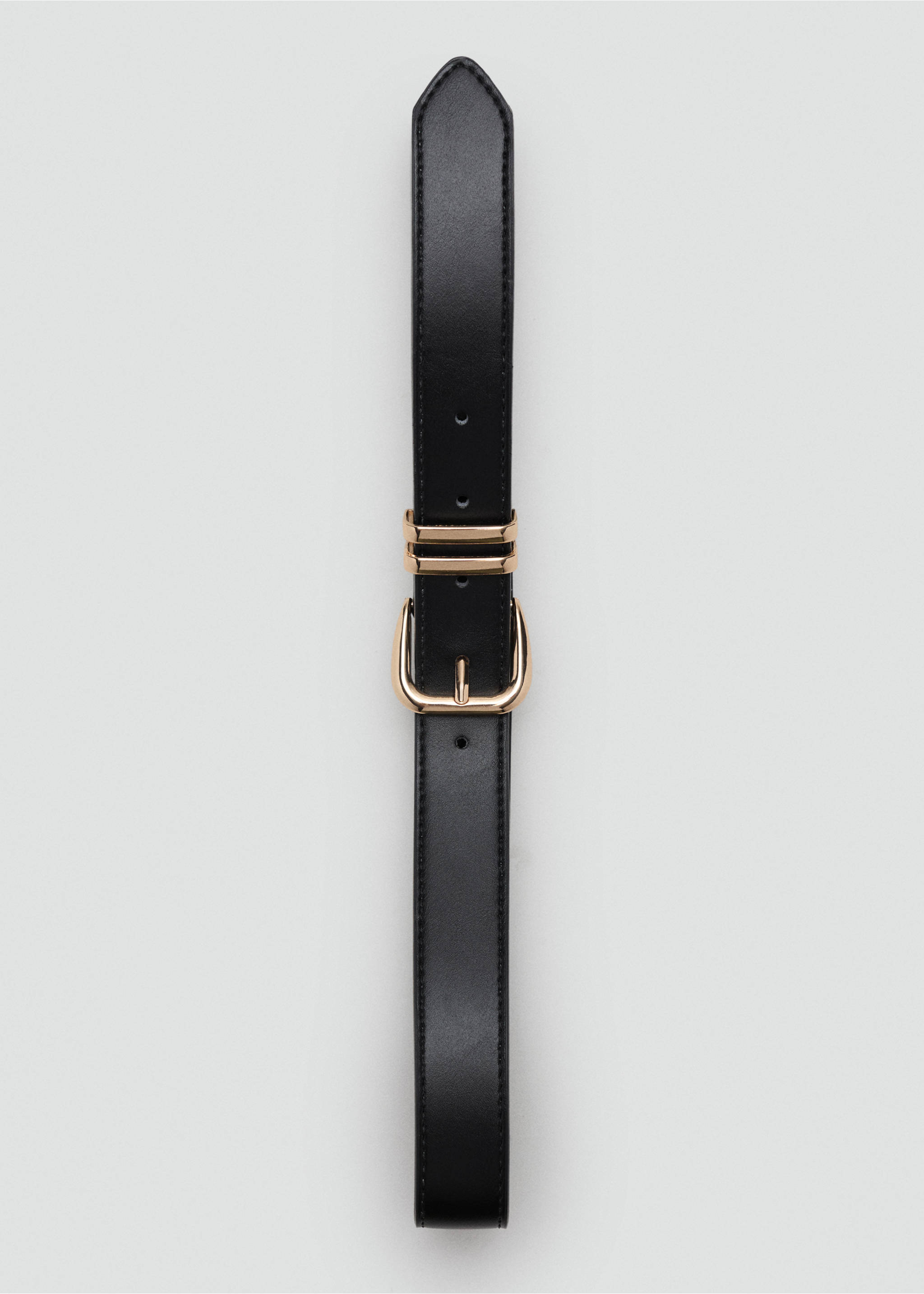Metal buckle belt - Details of the article 2, Black. Ref: 17004099-00.