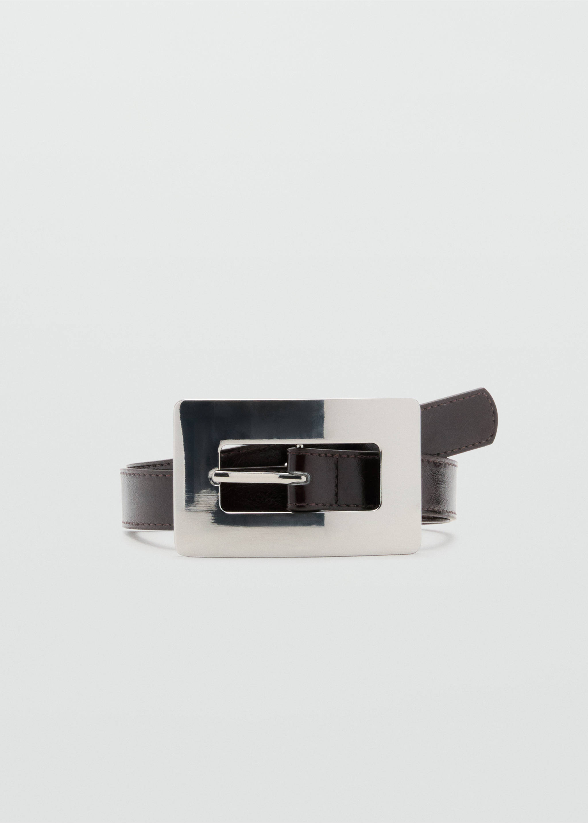 Thin belt with maxi-buckle - Article without model, Chocolate. Ref: 17004100-00.