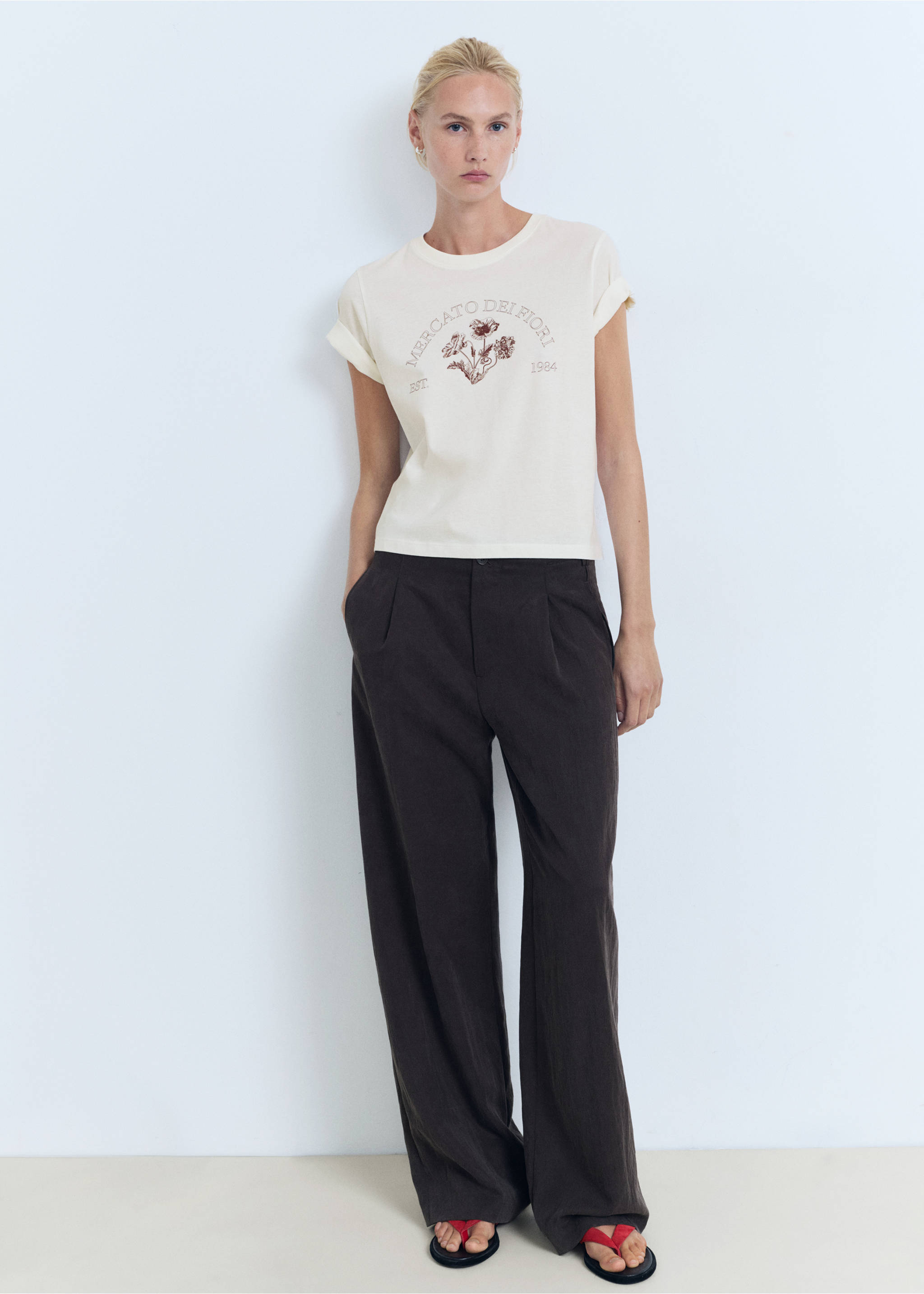 Printed cotton-blend t-shirt - General plane, Off White. Ref: 17004101-00.