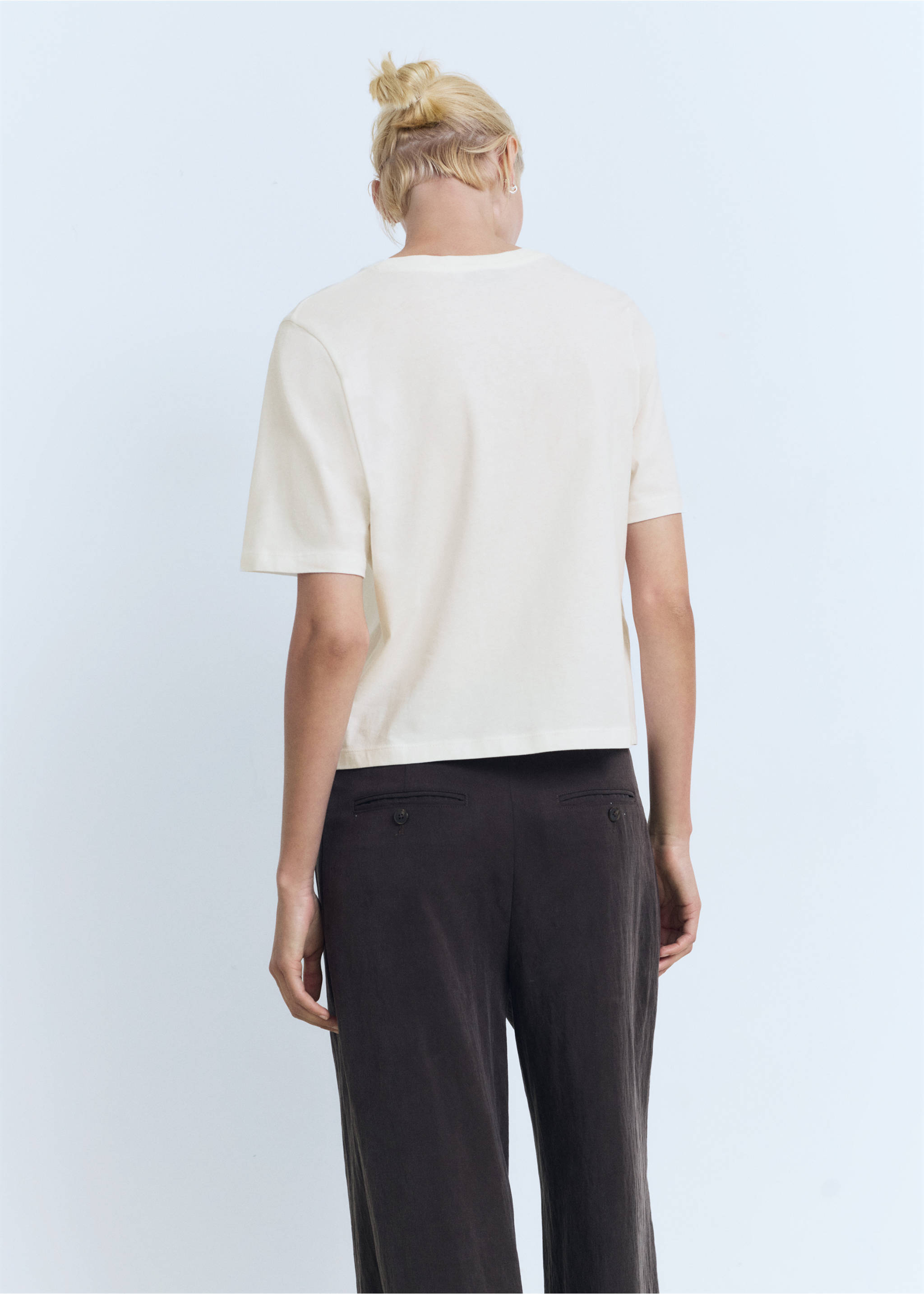 Printed cotton-blend t-shirt - Reverse of the article, Off White. Ref: 17004101-00.