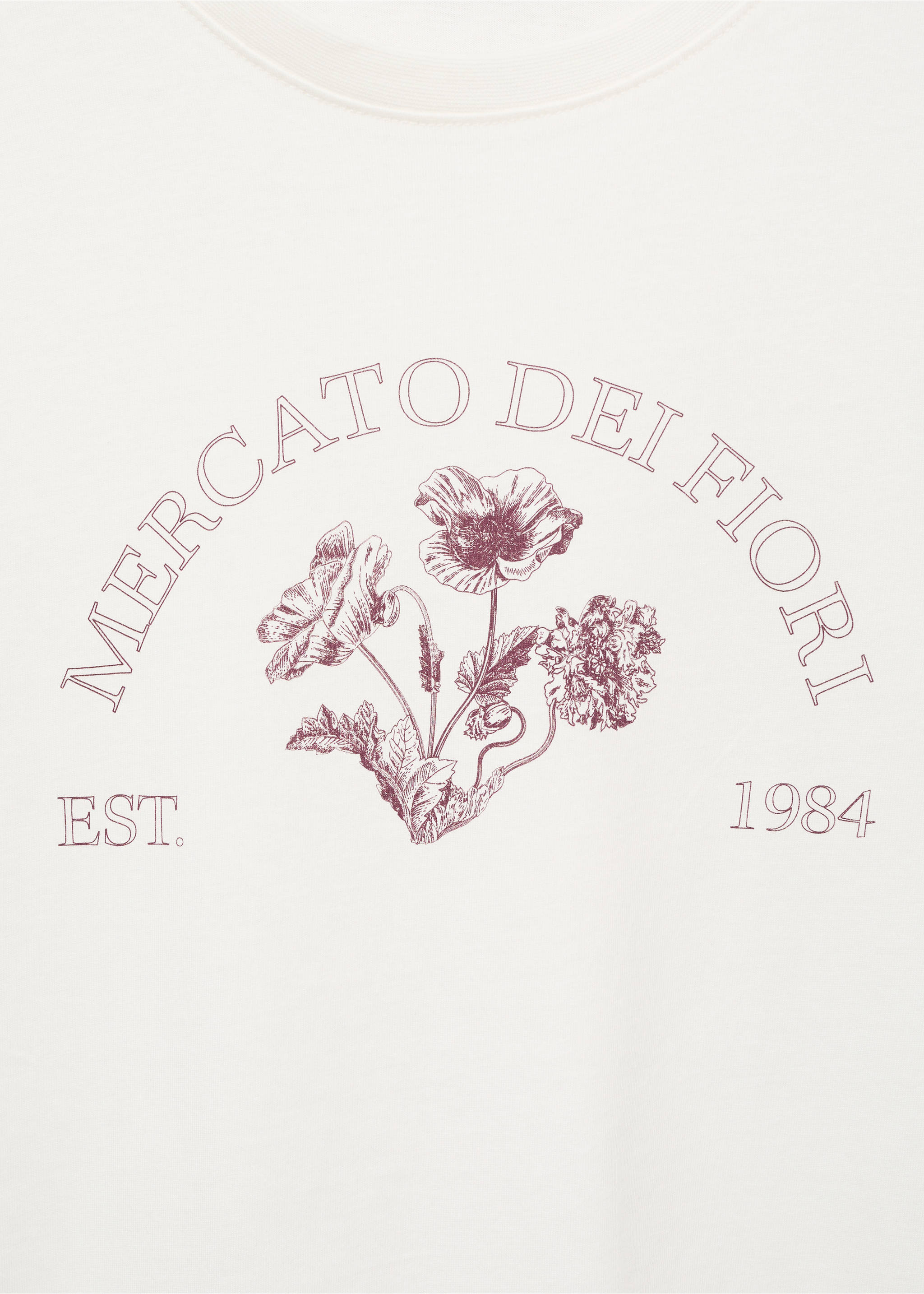 Printed cotton-blend t-shirt - Details of the article 8, Off White. Ref: 17004101-00.