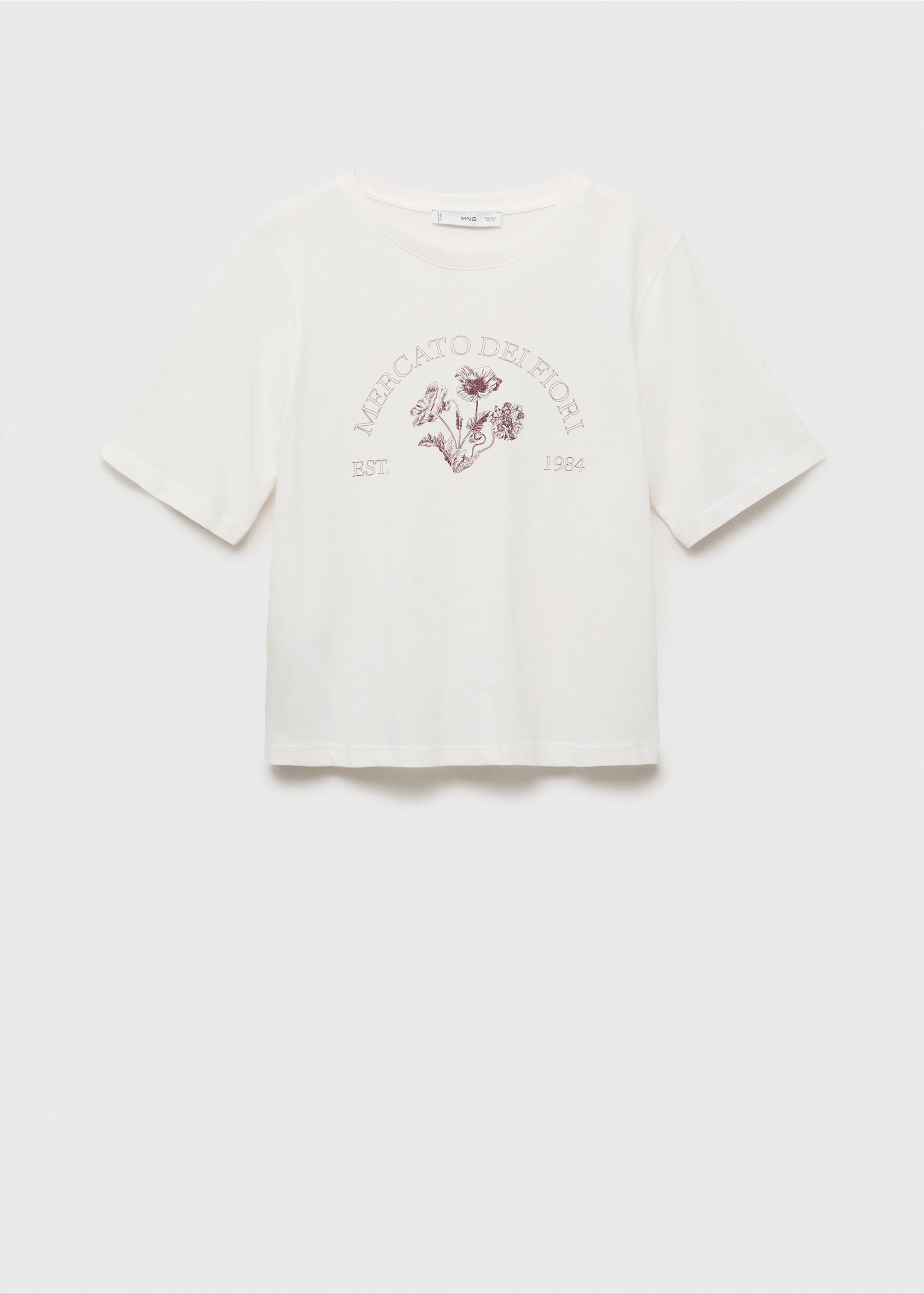 Printed cotton-blend t-shirt - Article without model, Off White. Ref: 17004101-00.