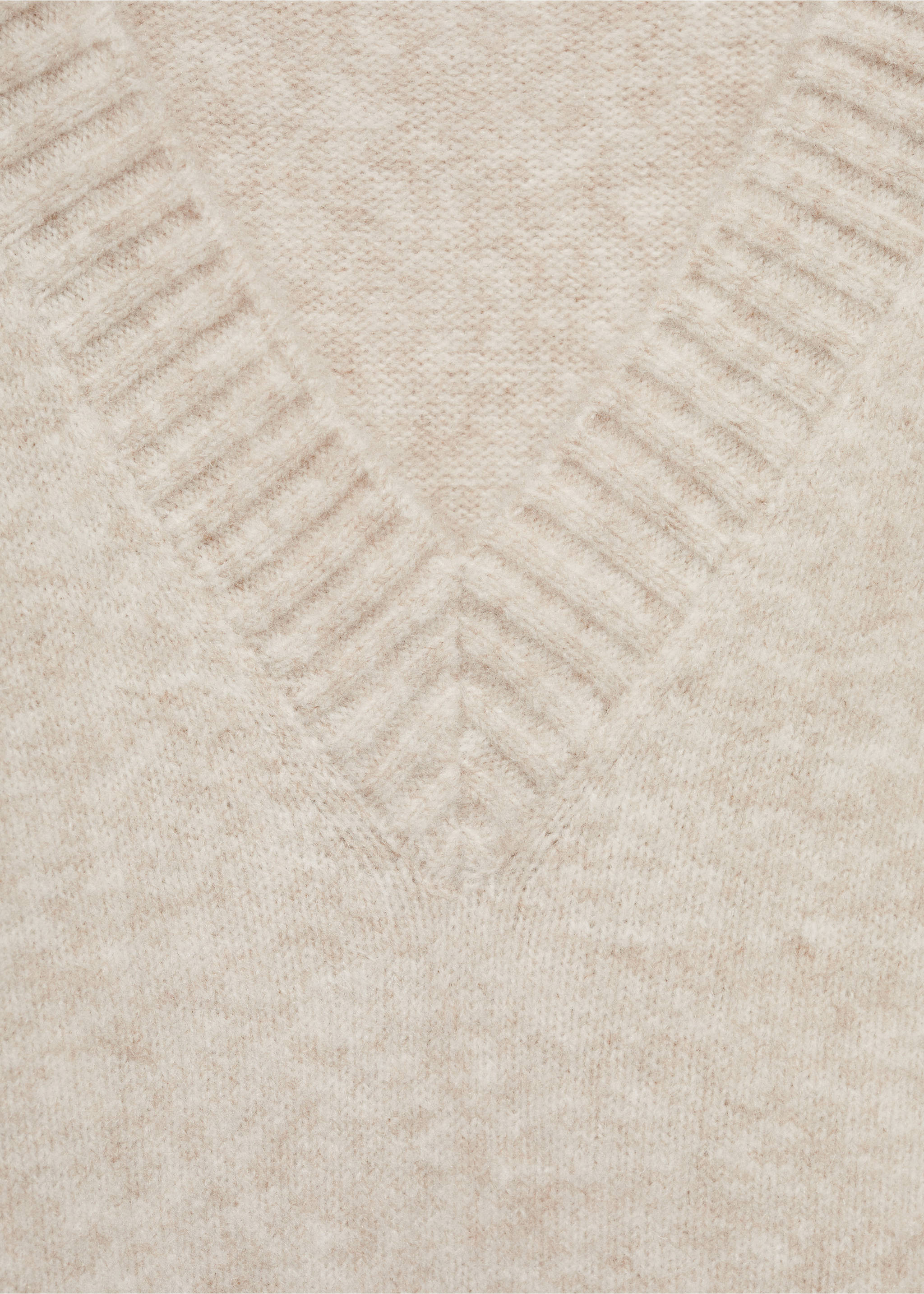 Strickpullover mit V-Ausschnitt - Detail des Artikels 8, Beige. Ref: 17004105-00.