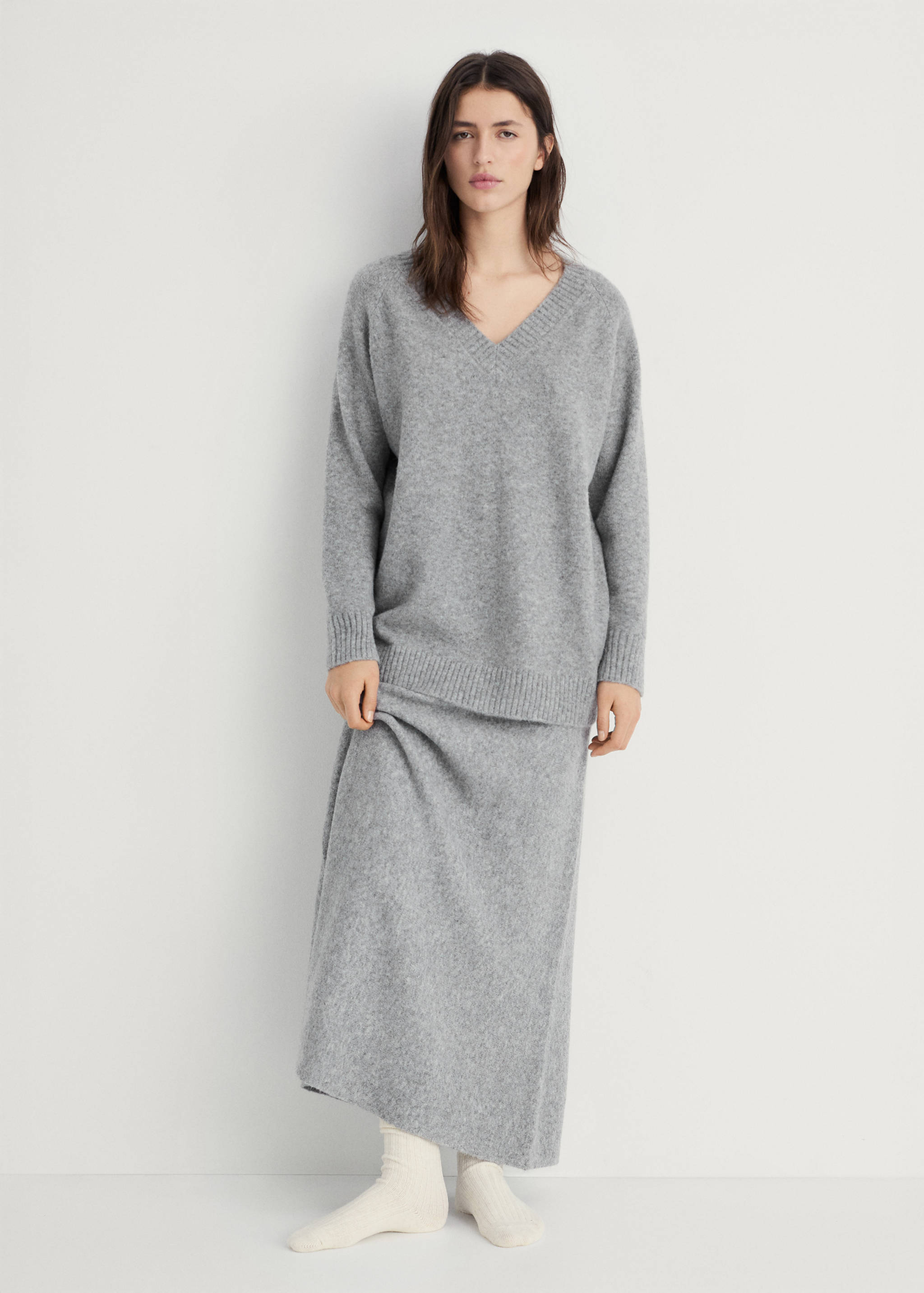 Strickpullover mit V-Ausschnitt - Allgemeine Ansicht