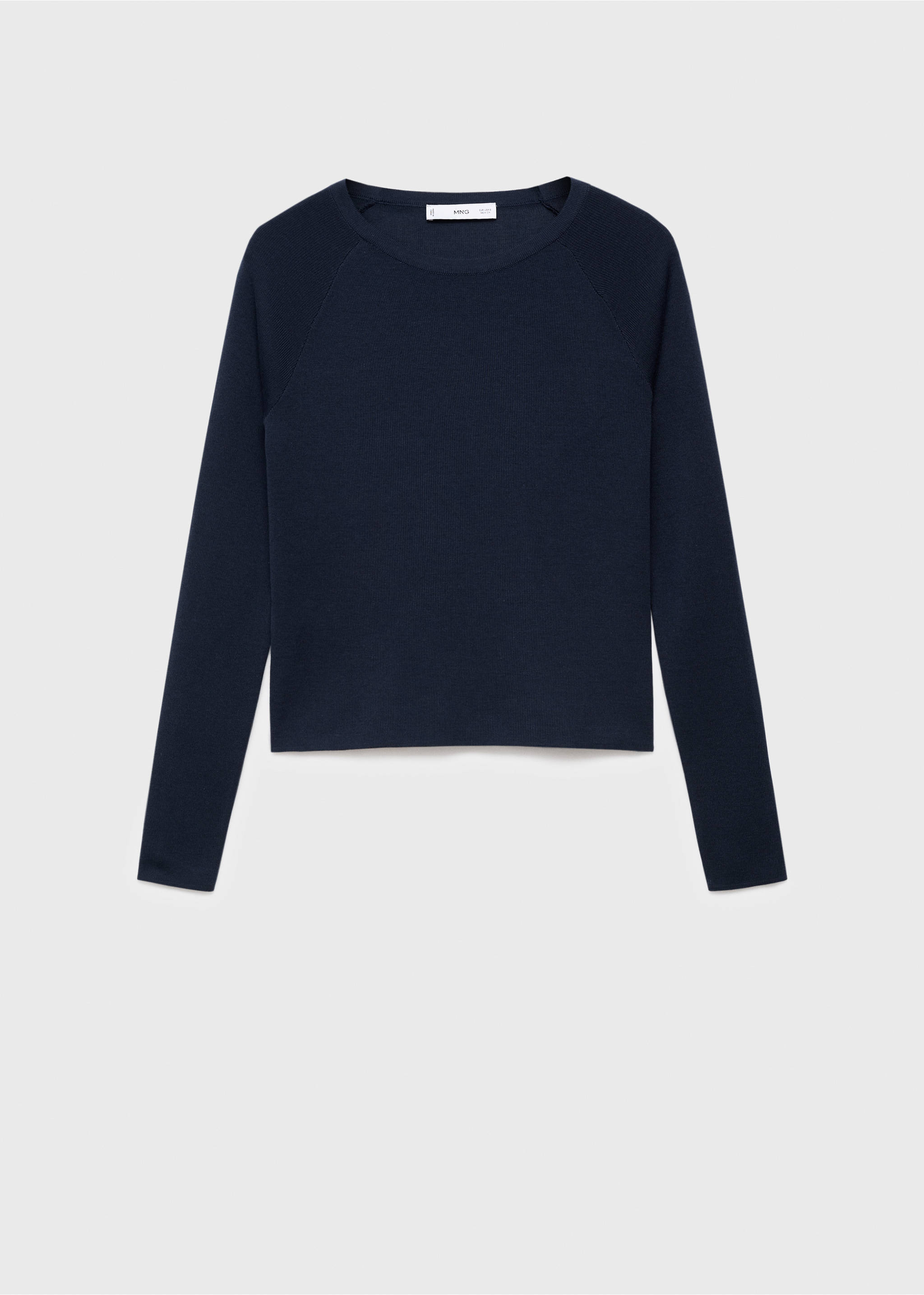 Long-sleeved fine-knit sweater - Article without model, Dark Navy. Ref: 17004106-00.