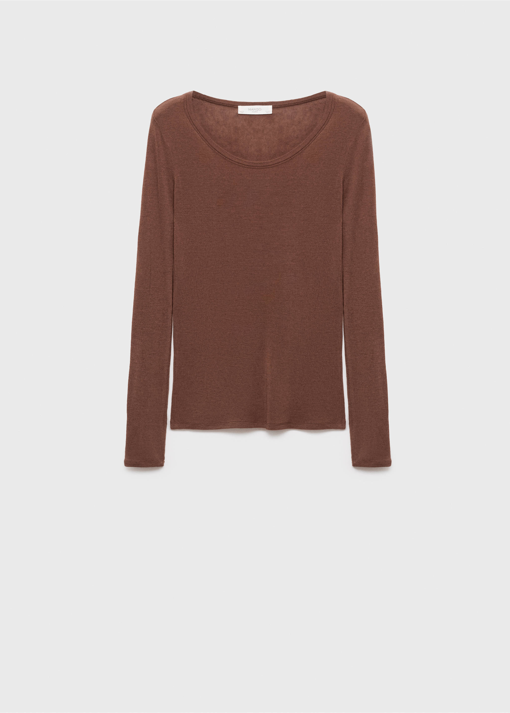 Cashmere pyjama t-shirt - Article without model, Brown. Ref: 17004107-00.