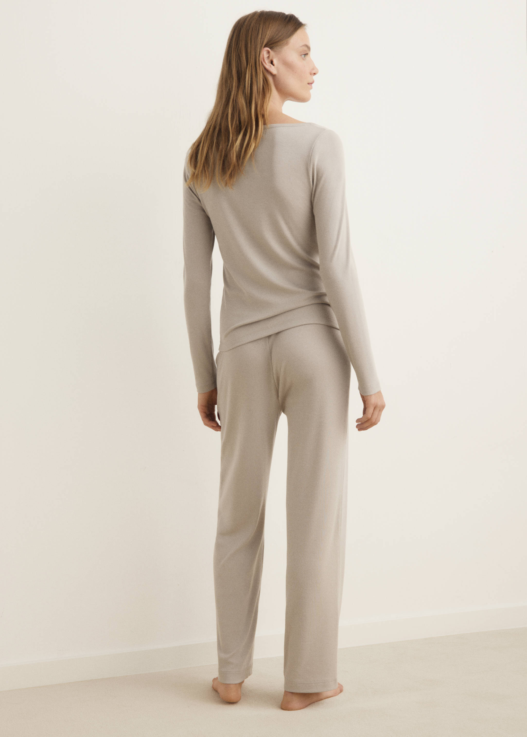 Ribbed-knit pyjama trousers - Reverse of the article