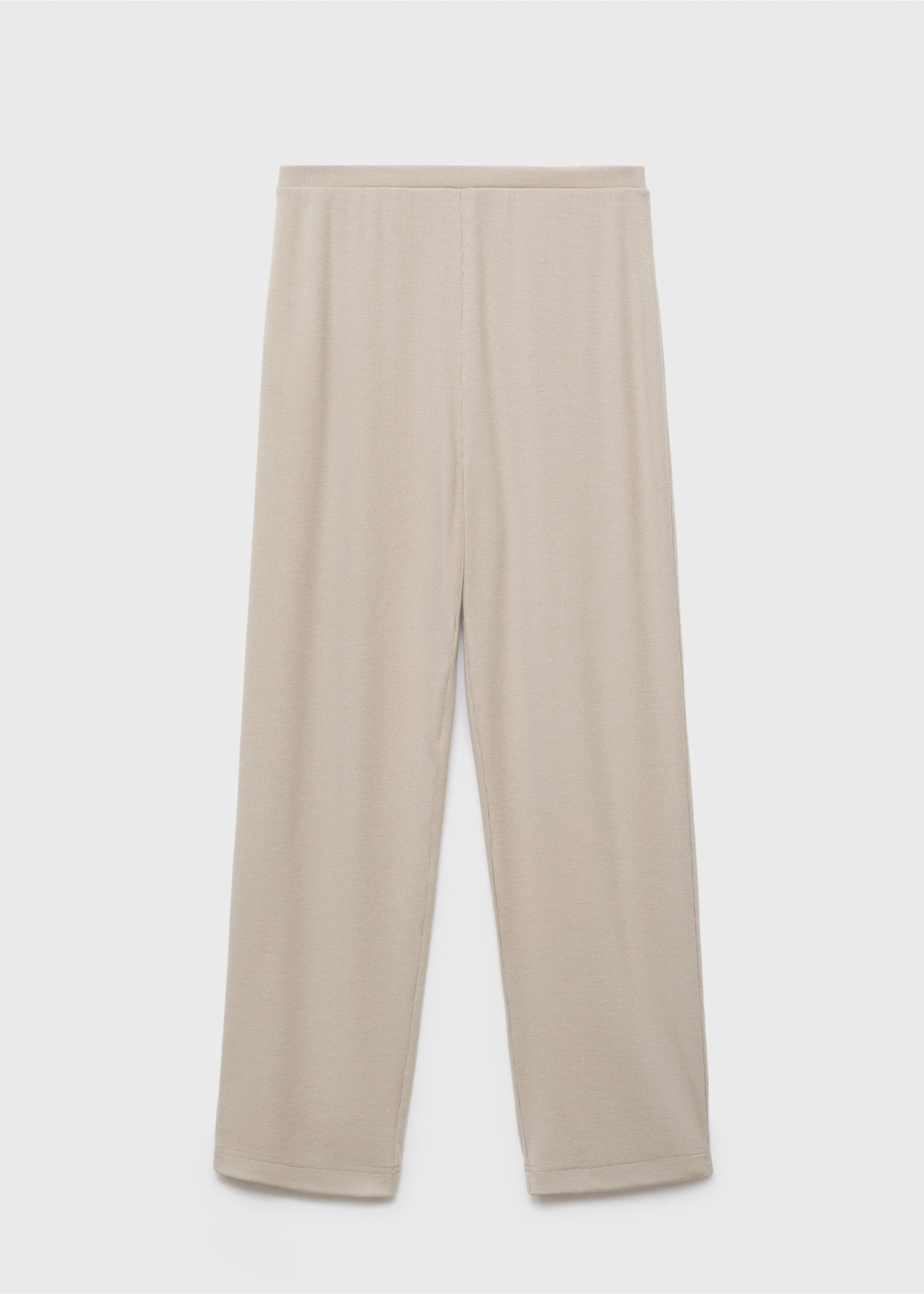 Ribbed-knit pyjama trousers - Article without model, Light/Pastel Grey. Ref: 17004116-00.