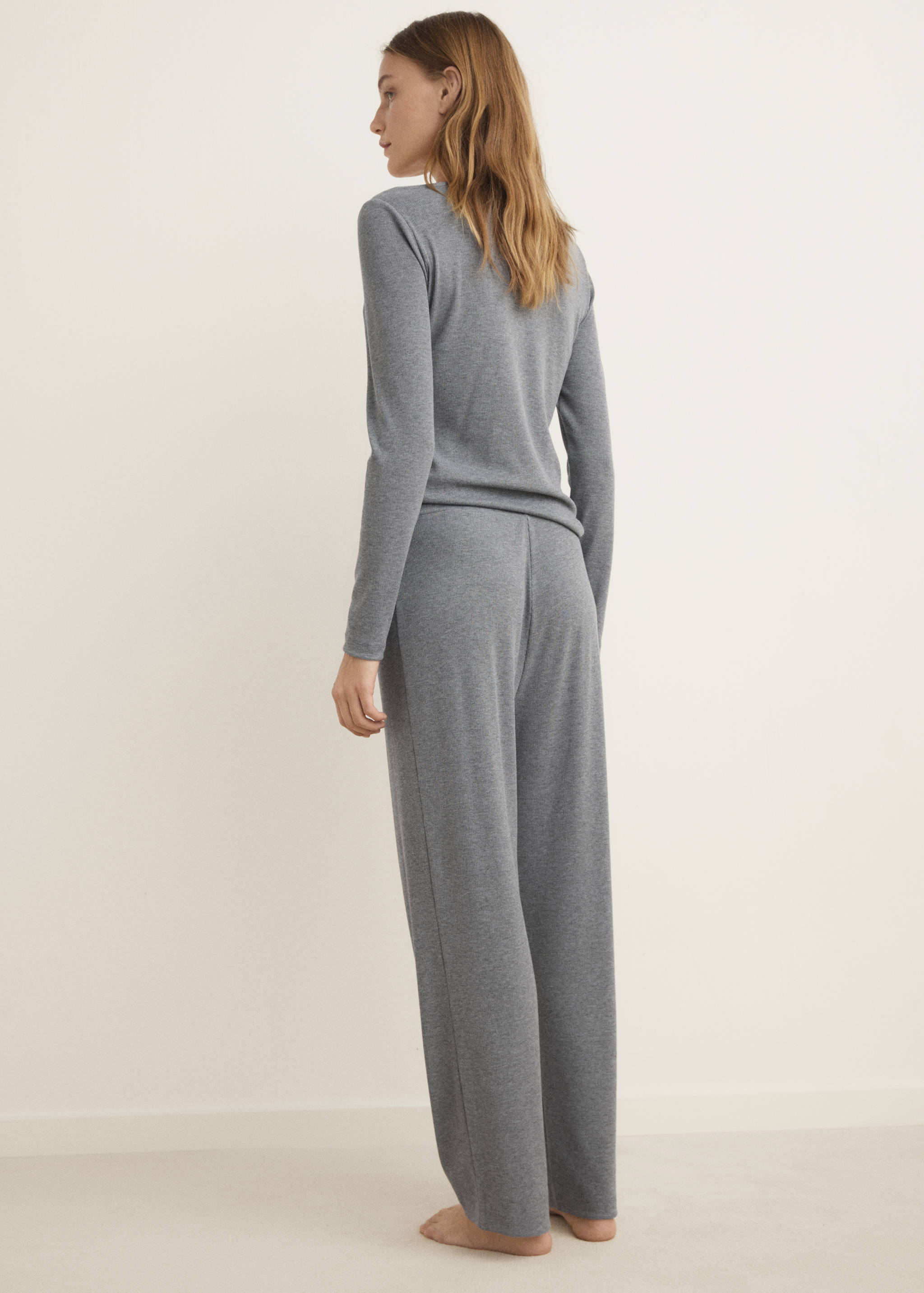 Ribbed-knit pyjama trousers - Reverse of the article