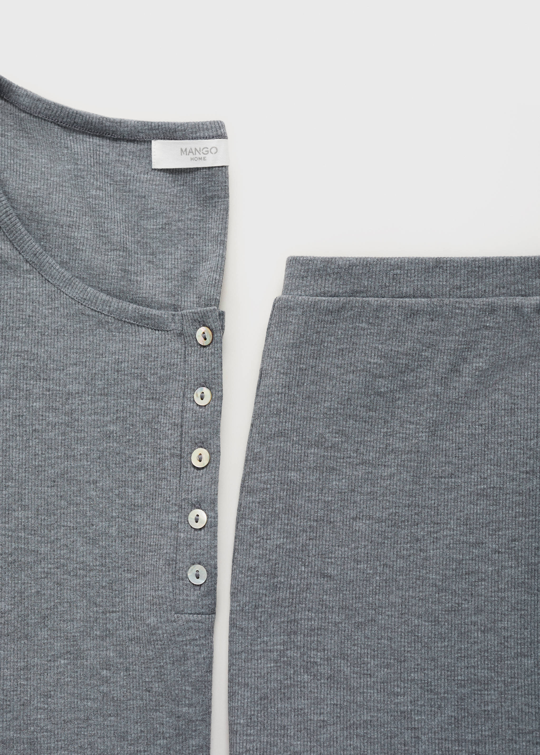 Ribbed-knit pyjama trousers - Details of the article 0
