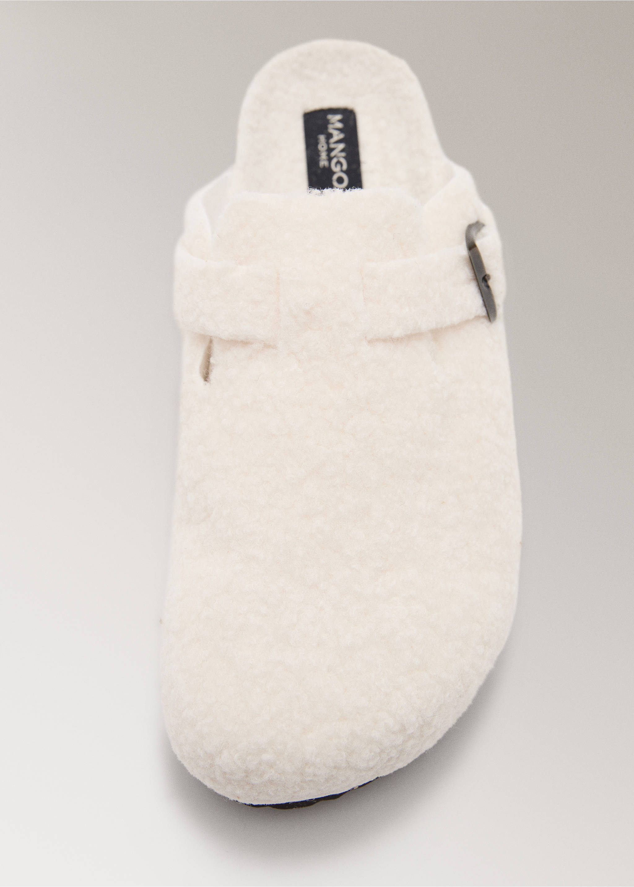 Faux-shearling clogs - Details of the article 2, Ivory White. Ref: 17004118-00.
