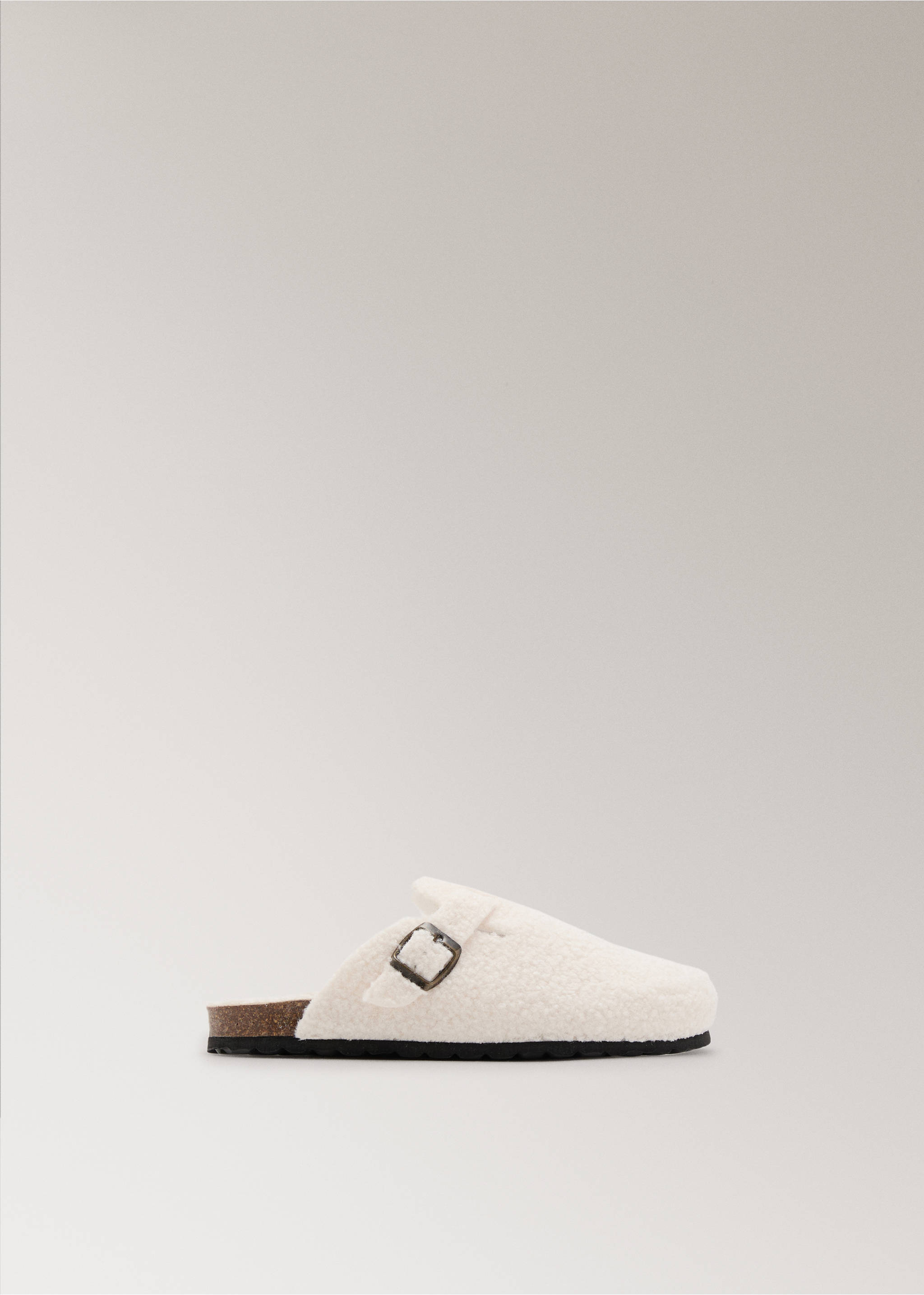 Faux-shearling clogs - Article without model, Ivory White. Ref: 17004118-00.