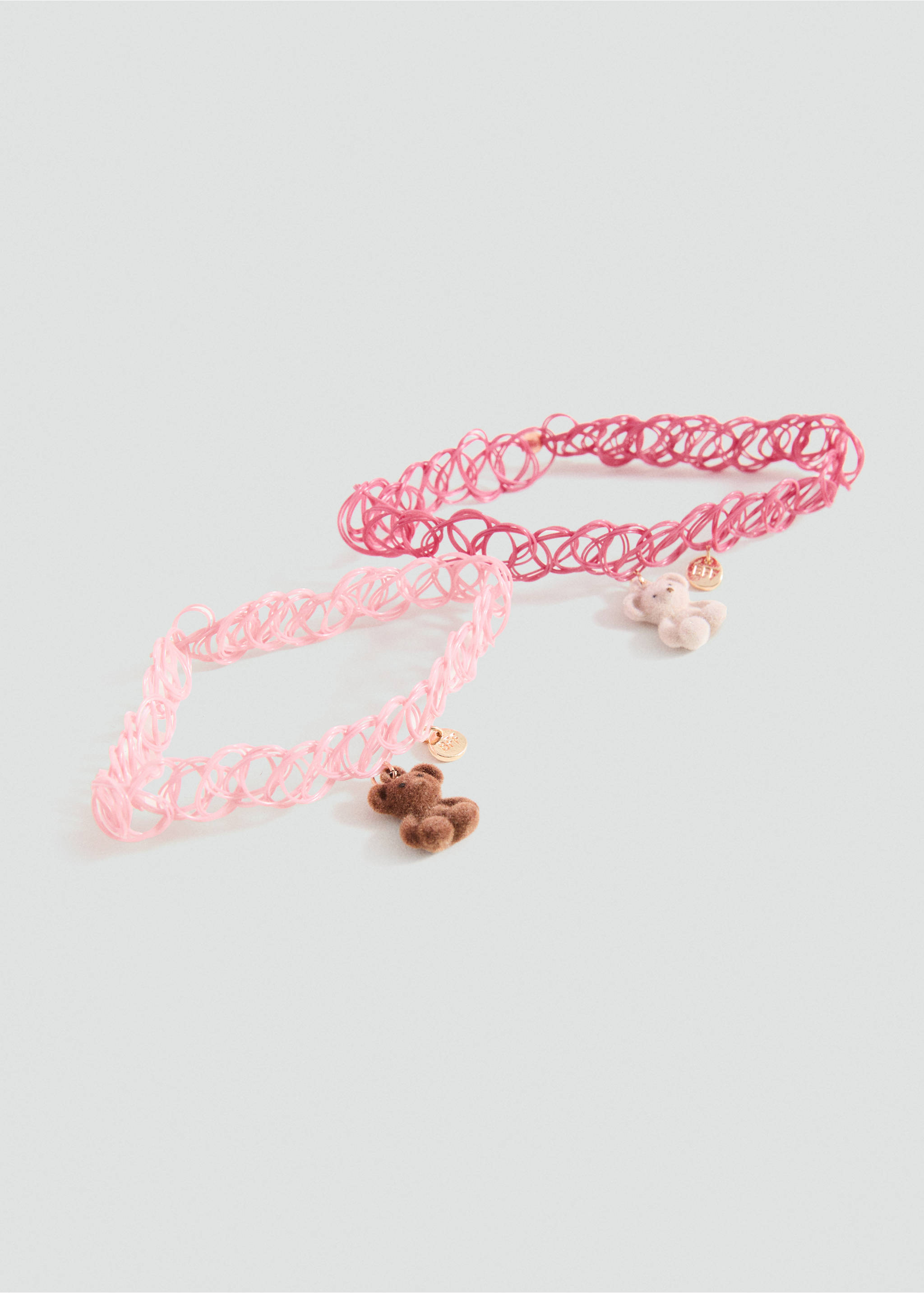Perlenverzierte Choker-Kette - Mittlere Ansicht, Zartrosa. Ref: 17004121-00.