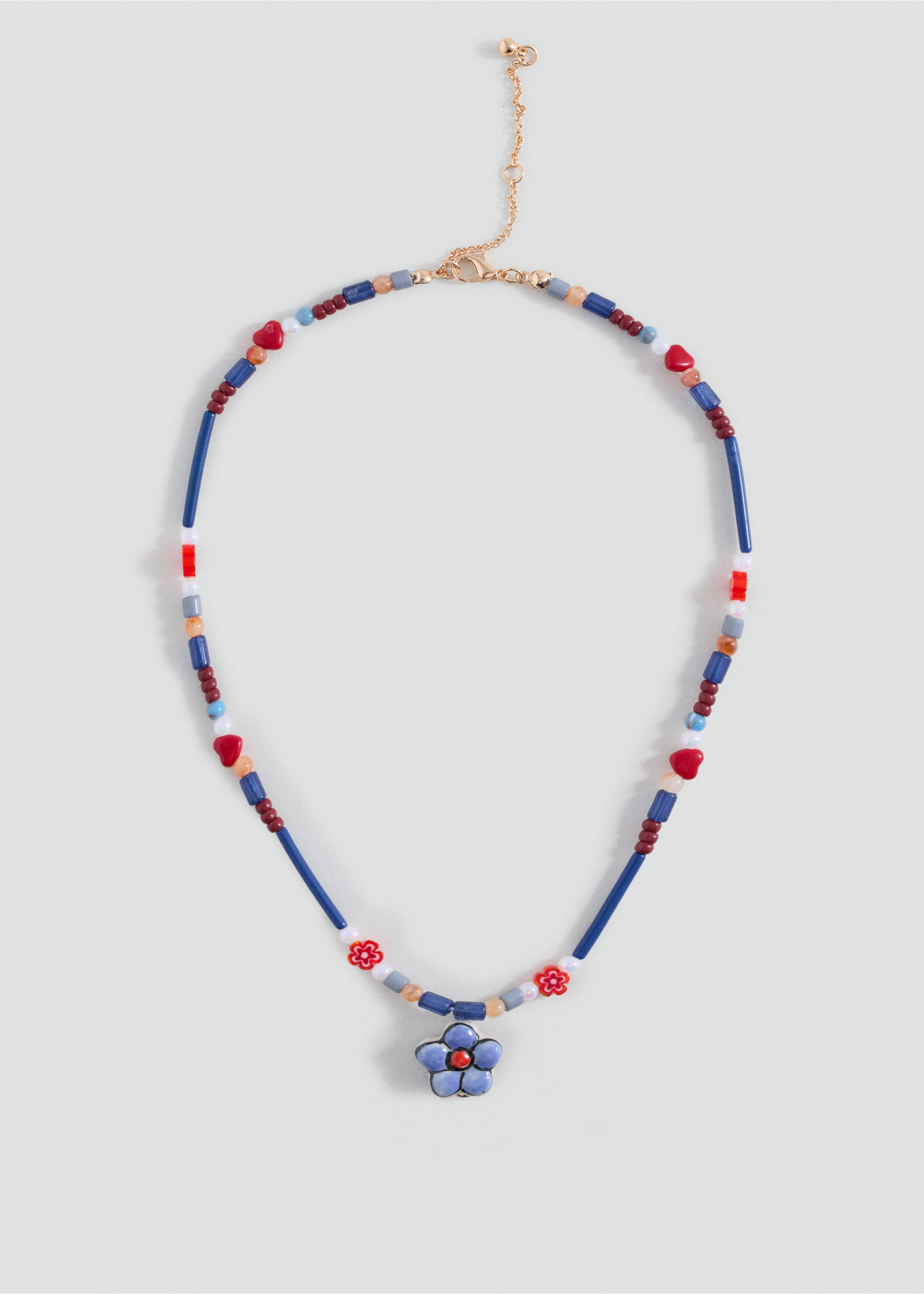 Mixed bead necklace - Article without model, Blue. Ref: 17004123-00.