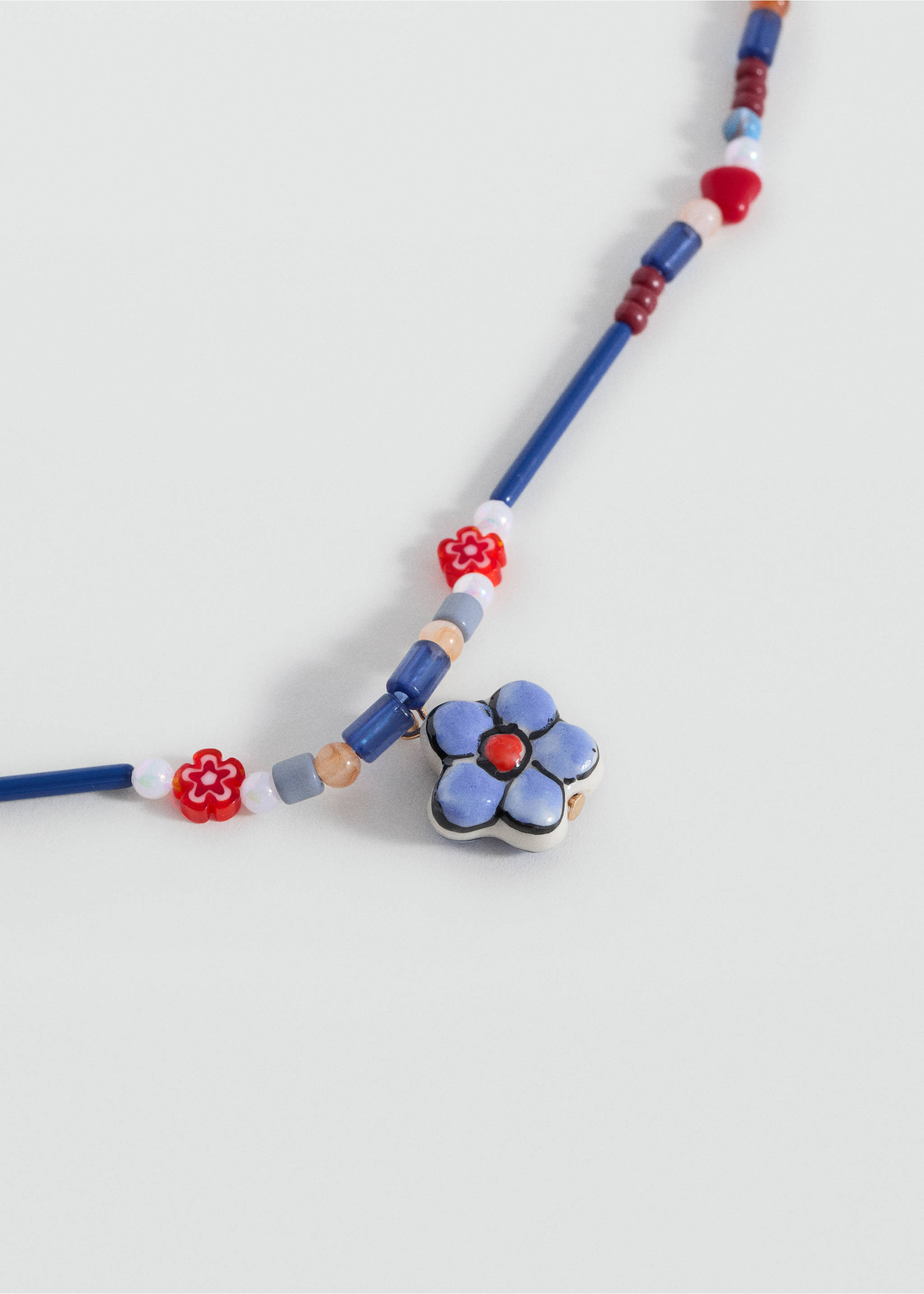 Mixed bead necklace - Medium plane, Blue. Ref: 17004123-00.
