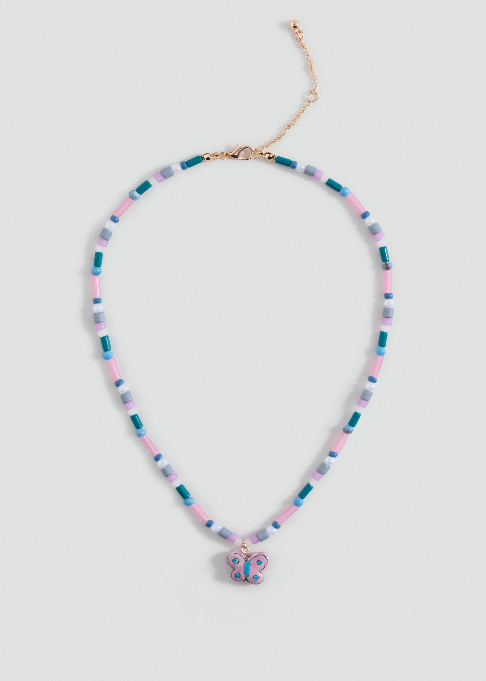 Mixed bead necklace - Article without model, Pink. Ref: 17004124-00.