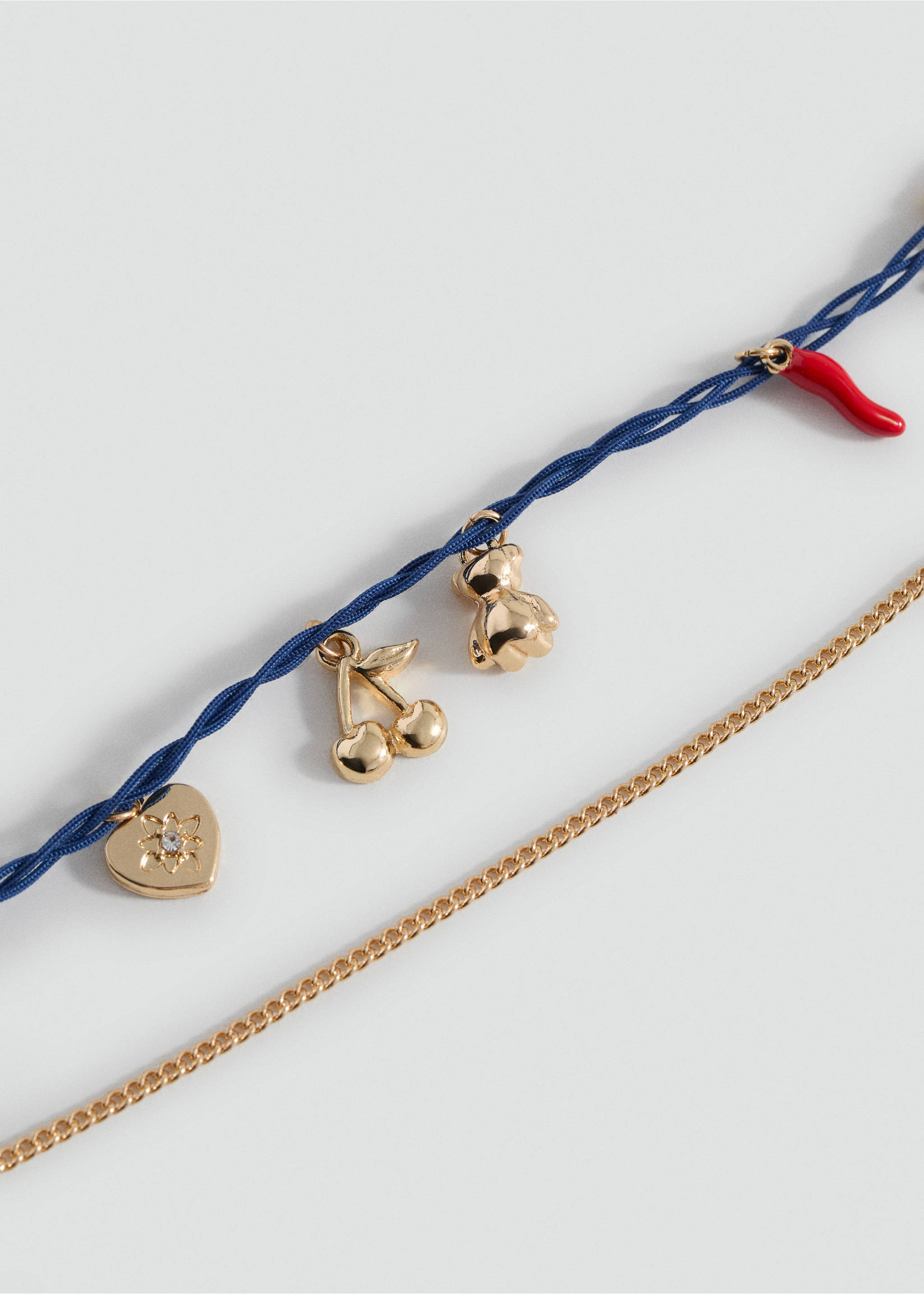 2 pack of necklaces - Details of the article 1, Gold. Ref: 17004129-00.