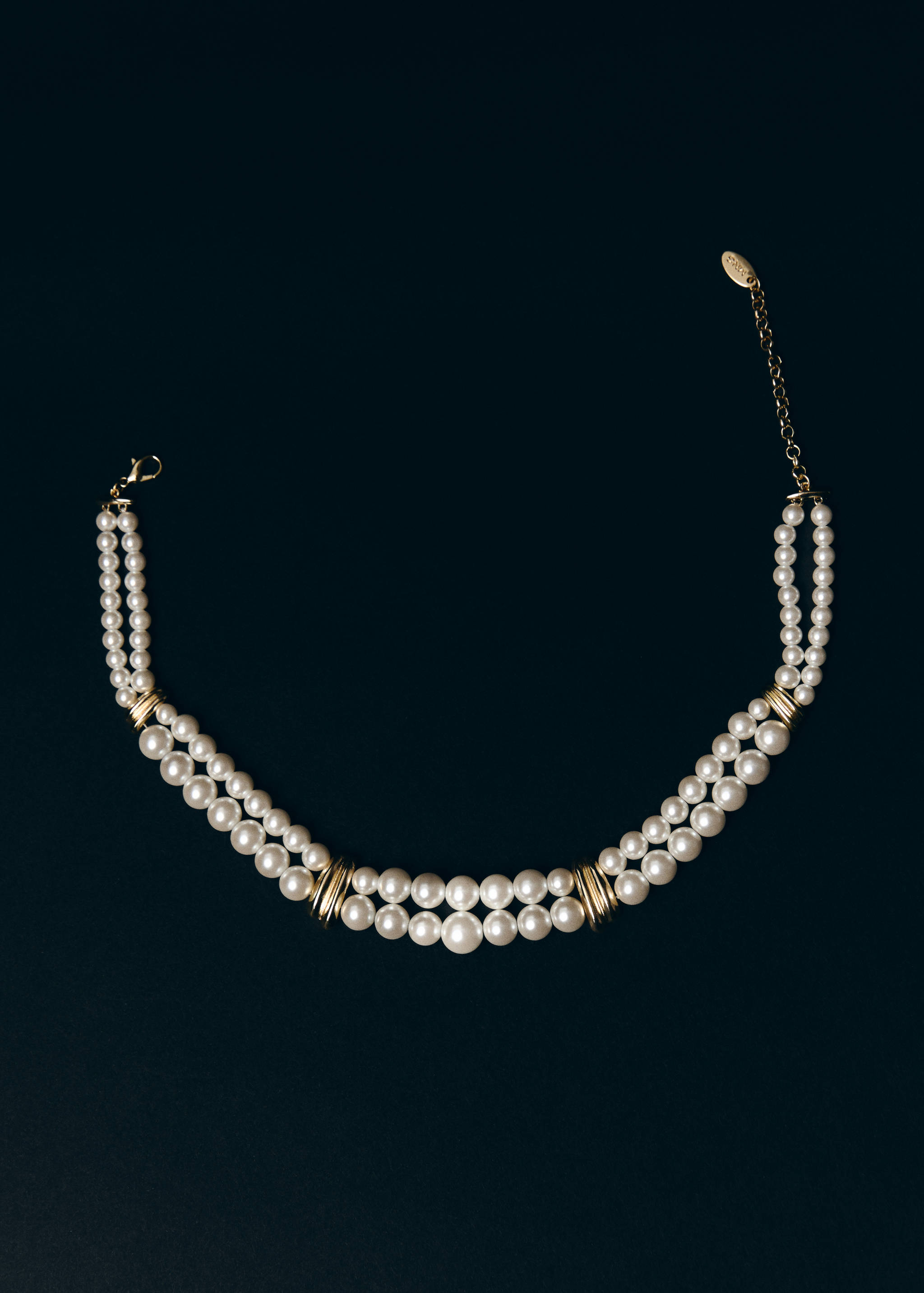 Gecombineerde choker met parels en kristallen - Overzichtstekening