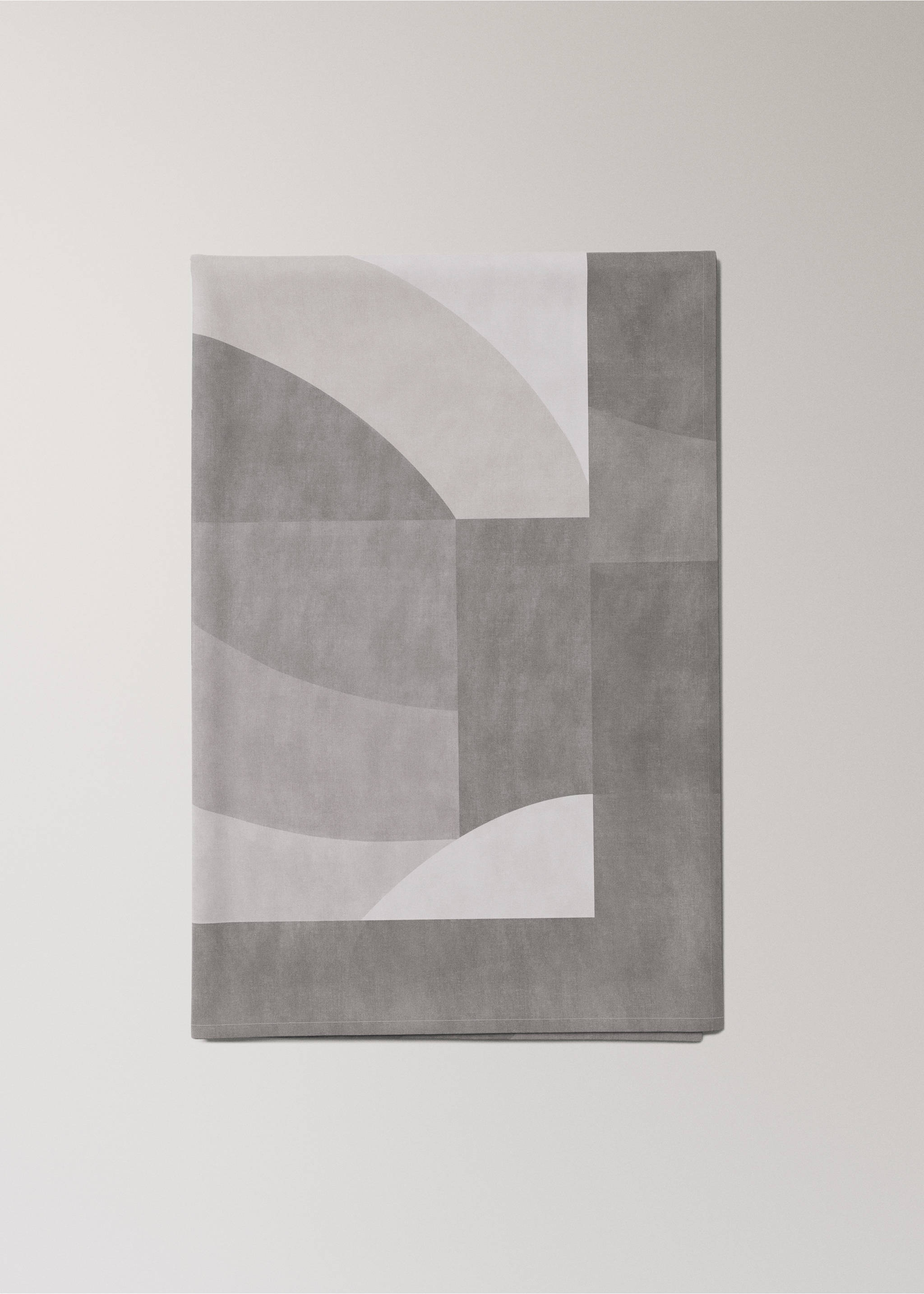 Cotton tablecloth with geometric print for 8 to 10 diners - Article without model, Dark Grey. Ref: 17004138-00.