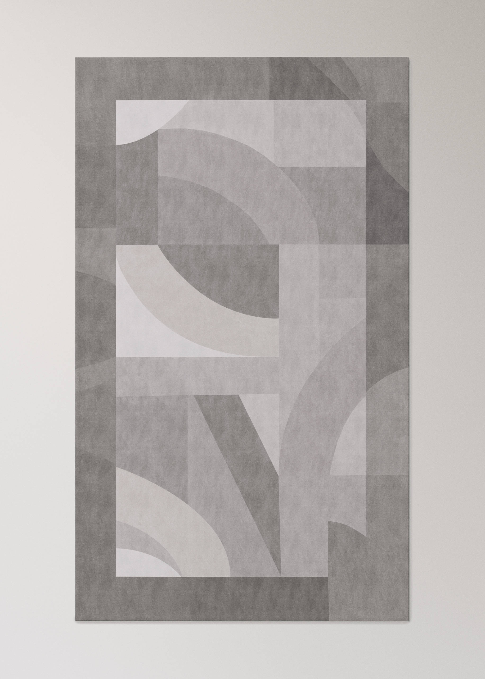 Round cotton tablecloth with geometric print for 6 to 8 diners - Details of the article 1