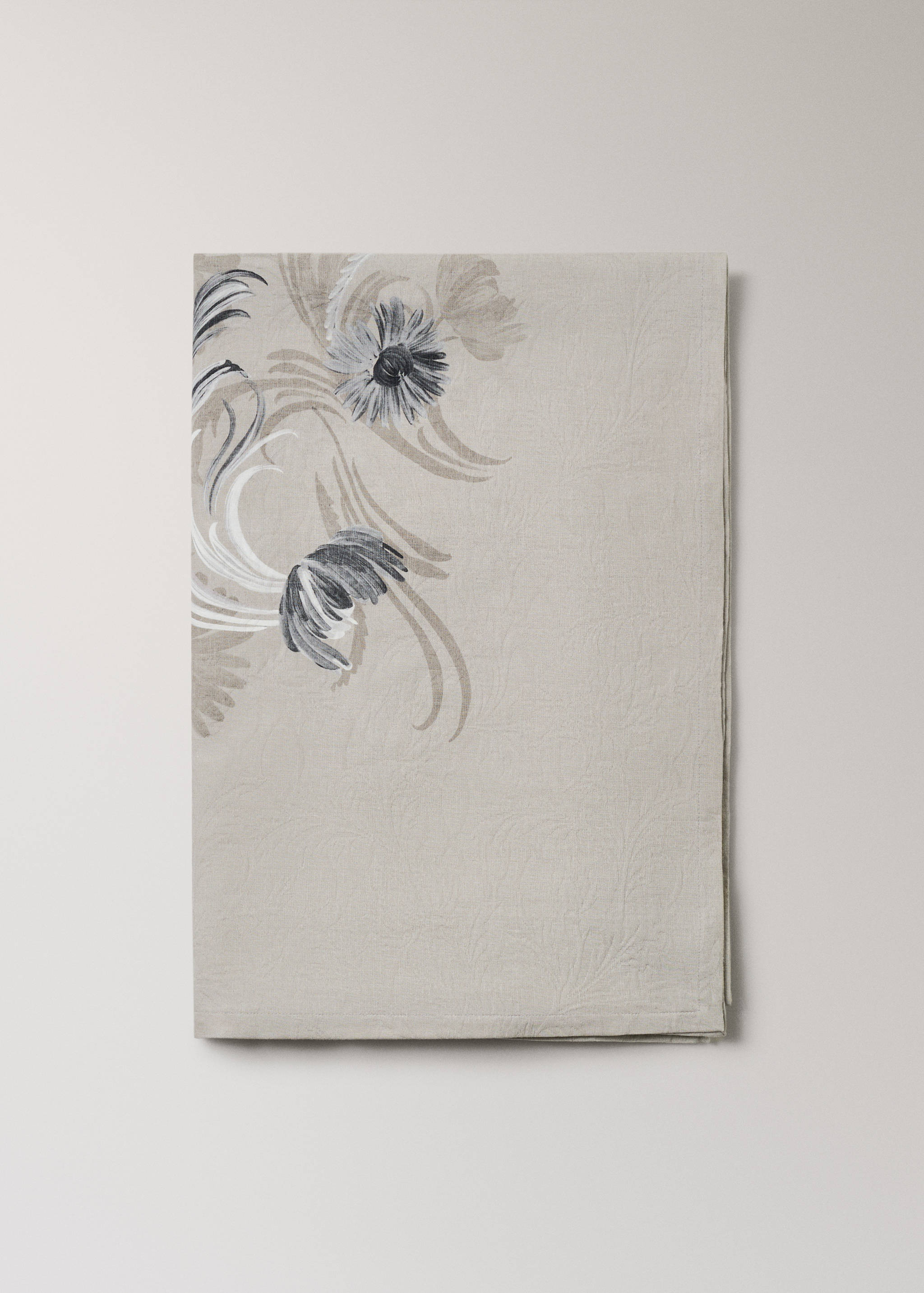 Cotton jacquard floral-print tablecloth for 6 to 8 diners - Article without model
