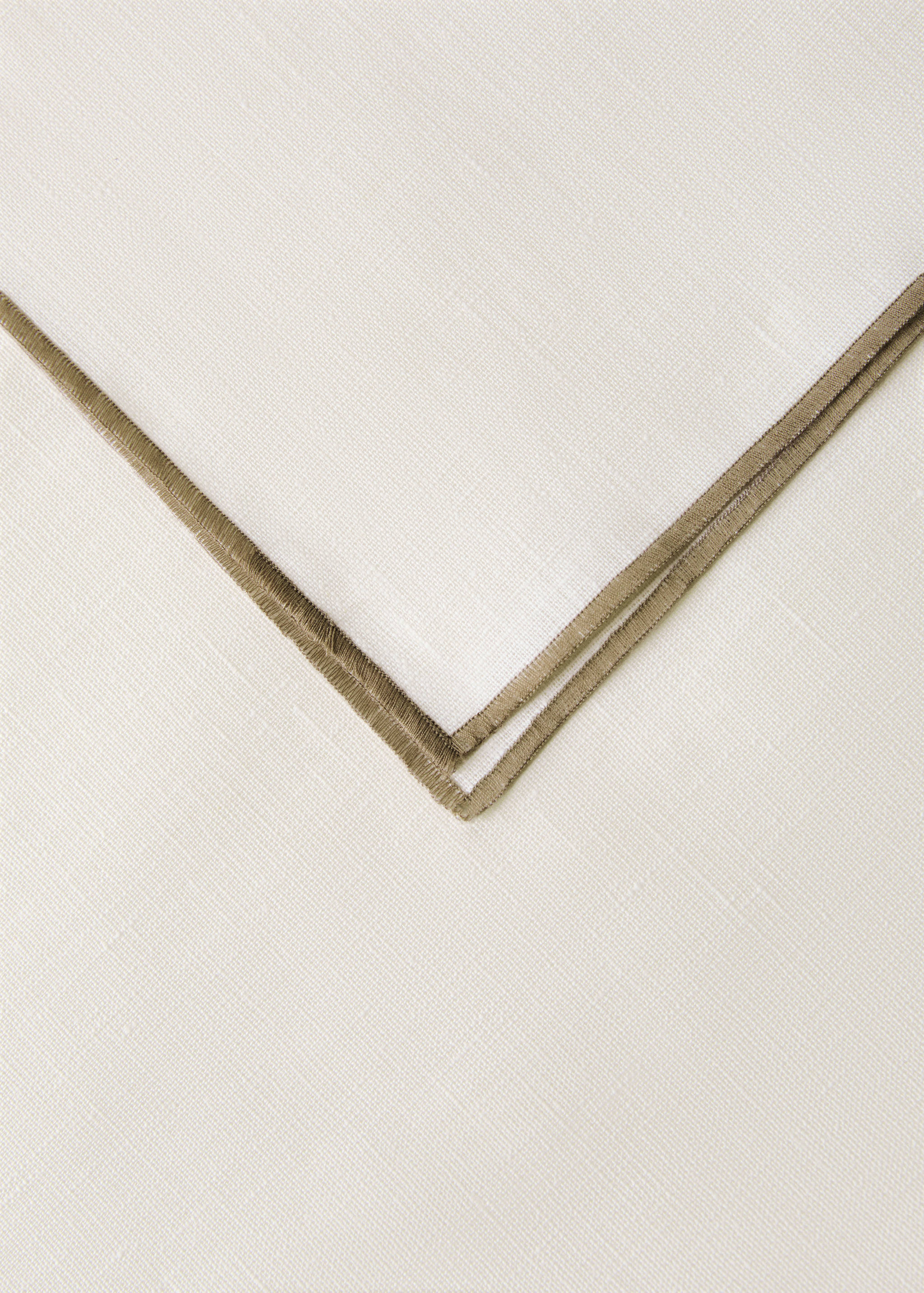 Nappe 100 %lin enduit overlock contraste pour 6 à 8 convives - Détail de l'article 1