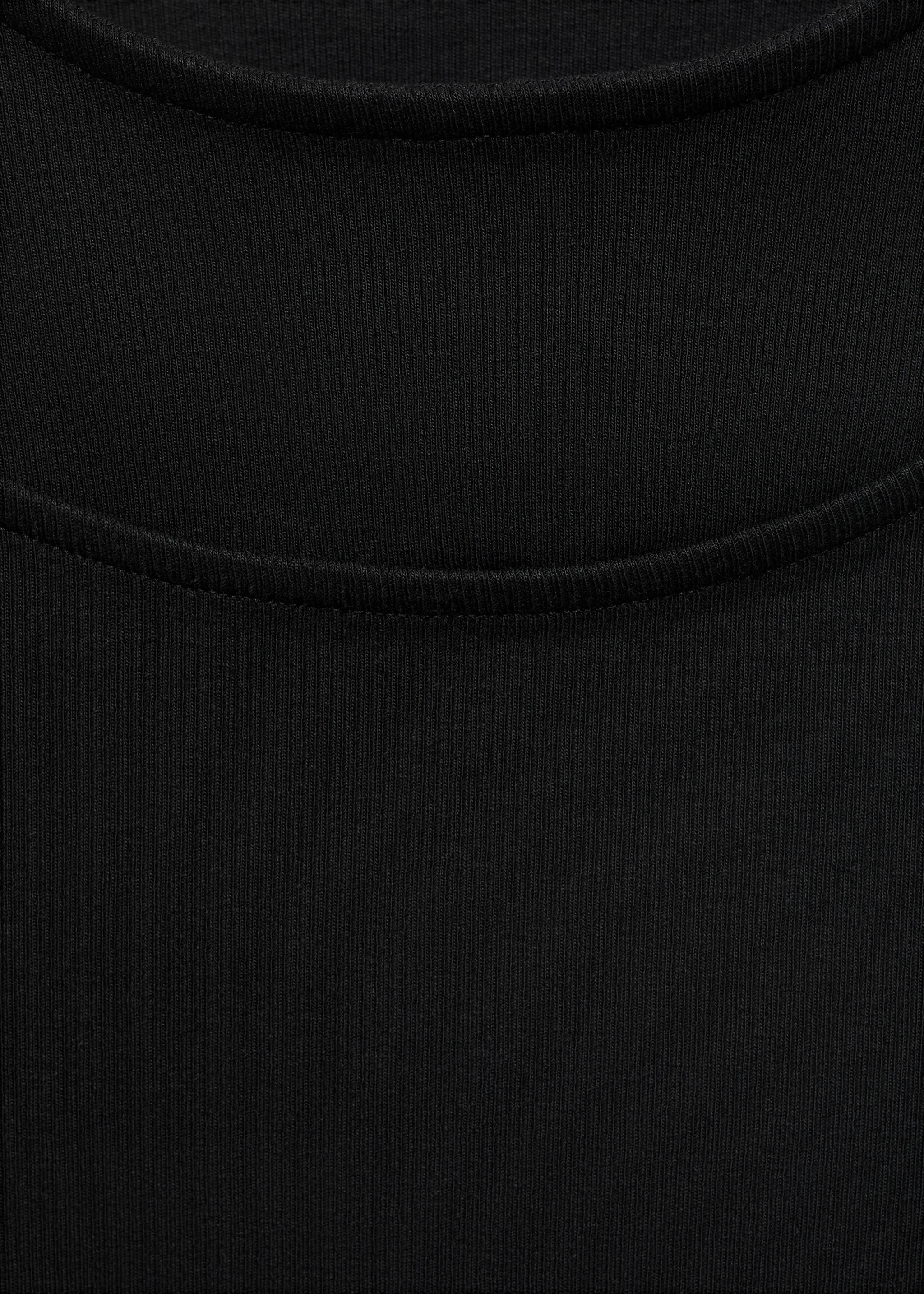 Ribbed cut-out T-shirt - Details of the article 8, Black. Ref: 17004428-00.