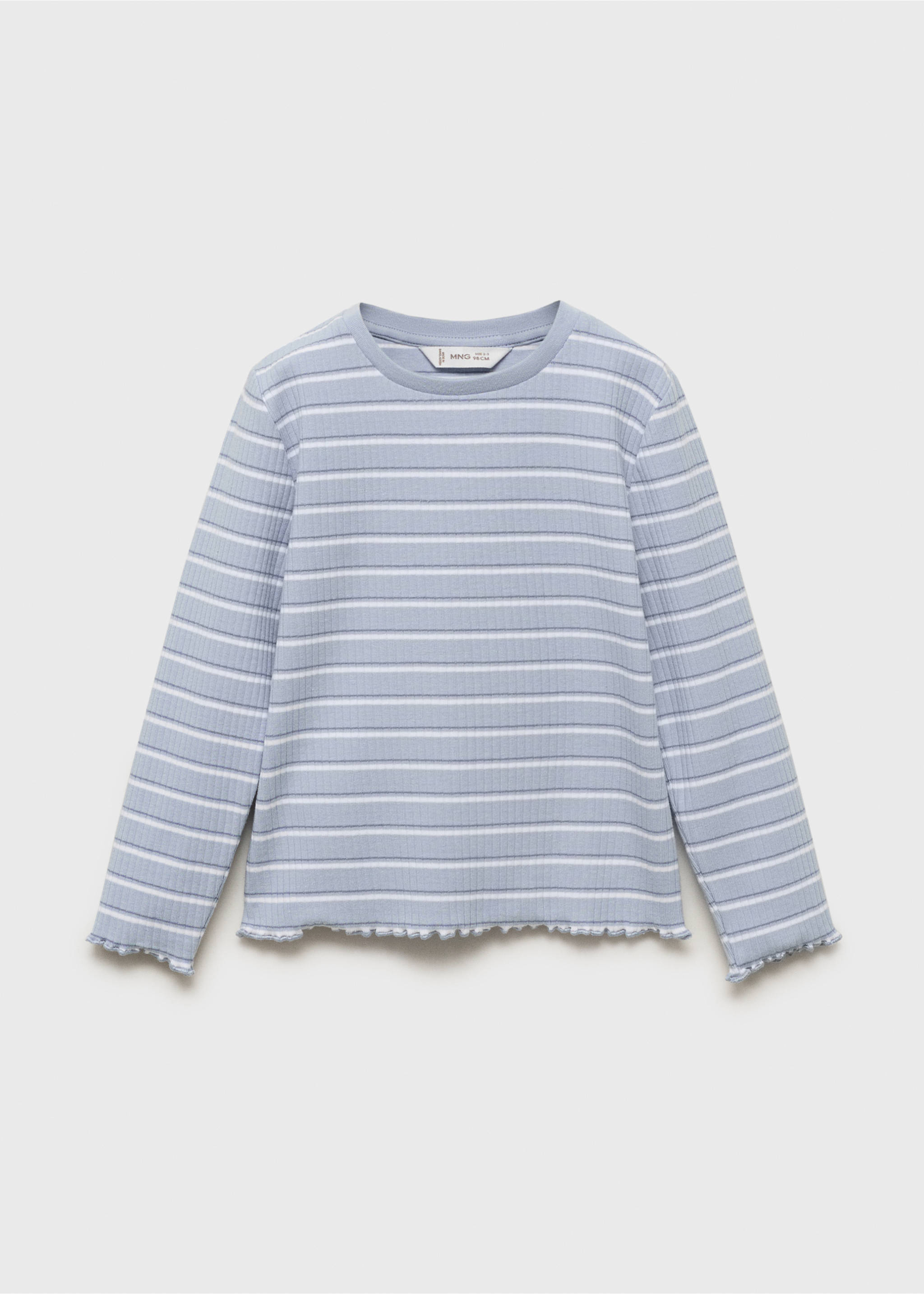 T-shirt à rayures en coton - Article sans modèle, Bleu. Ref: 17004429-00.