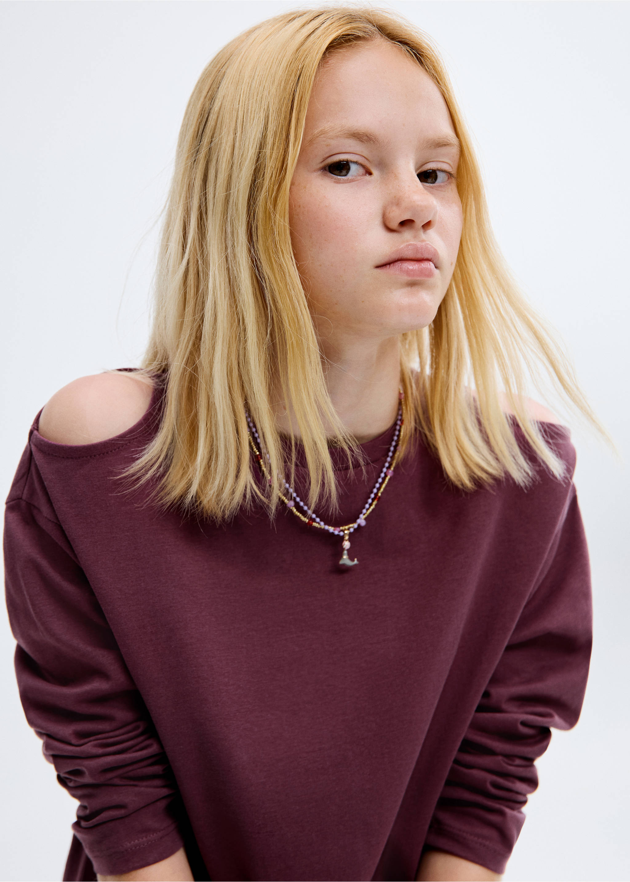 Cut-out t-shirt - Medium plane, Burgundy. Ref: 17004430-00.