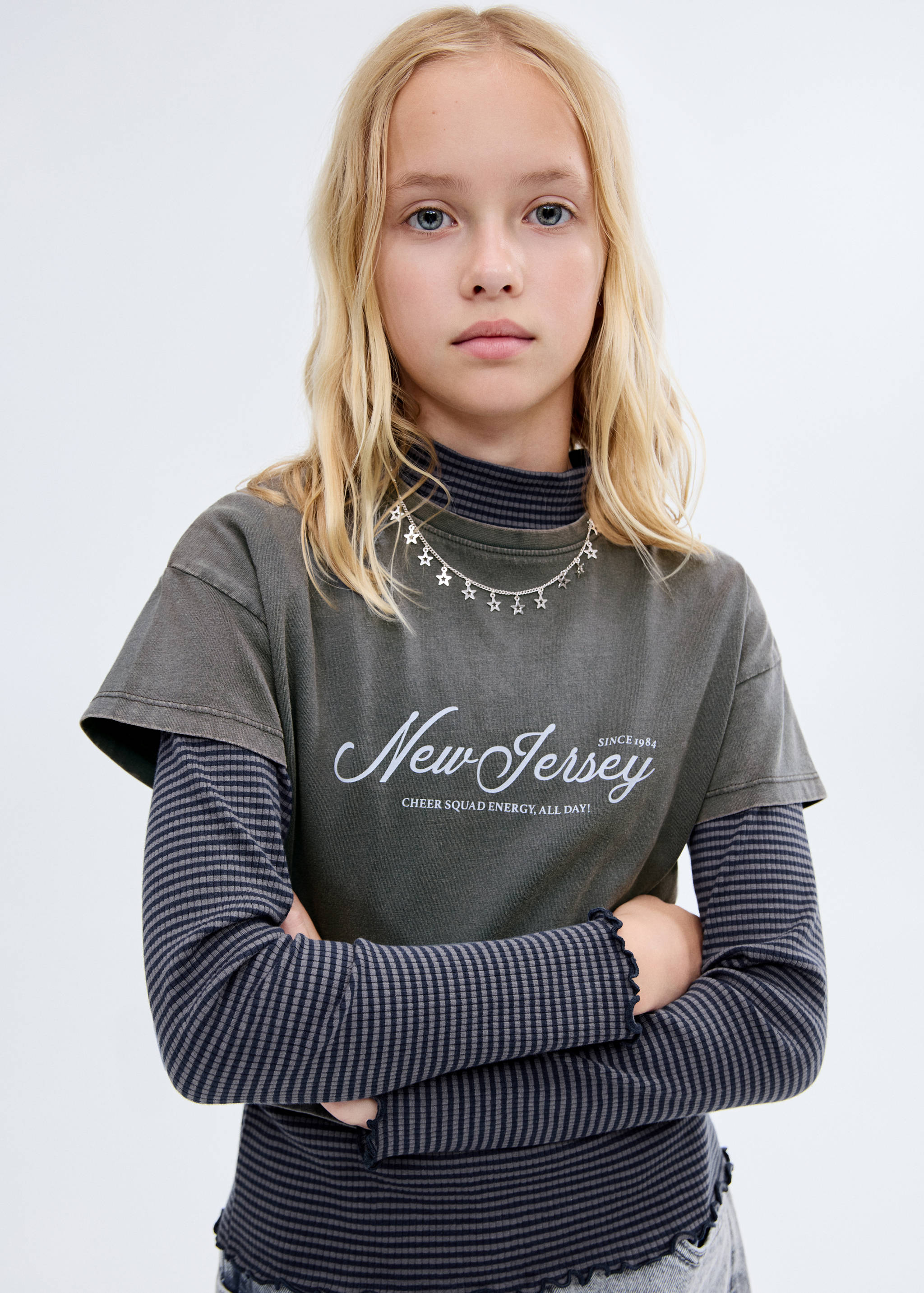 Printed cropped t-shirt - Medium plane
