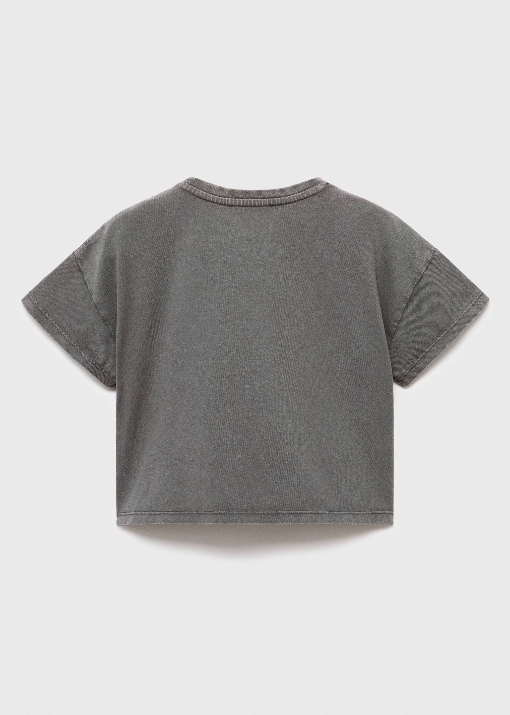Printed cropped t-shirt - Reverse of the article, Charcoal. Ref: 17004432-00.