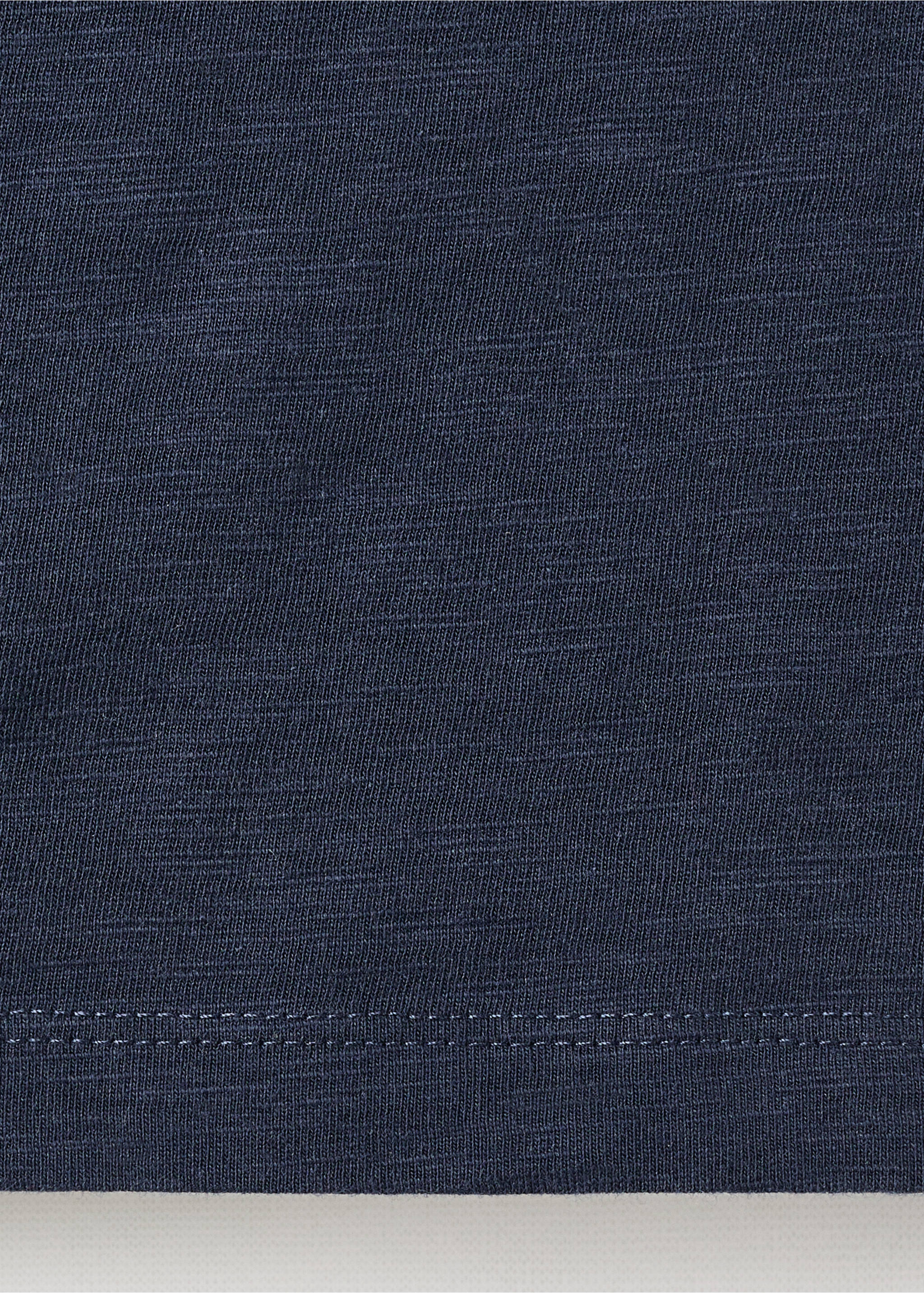 T-shirt with mother-of-pearl button detail - Details of the article 0, Navy. Ref: 17004434-00.