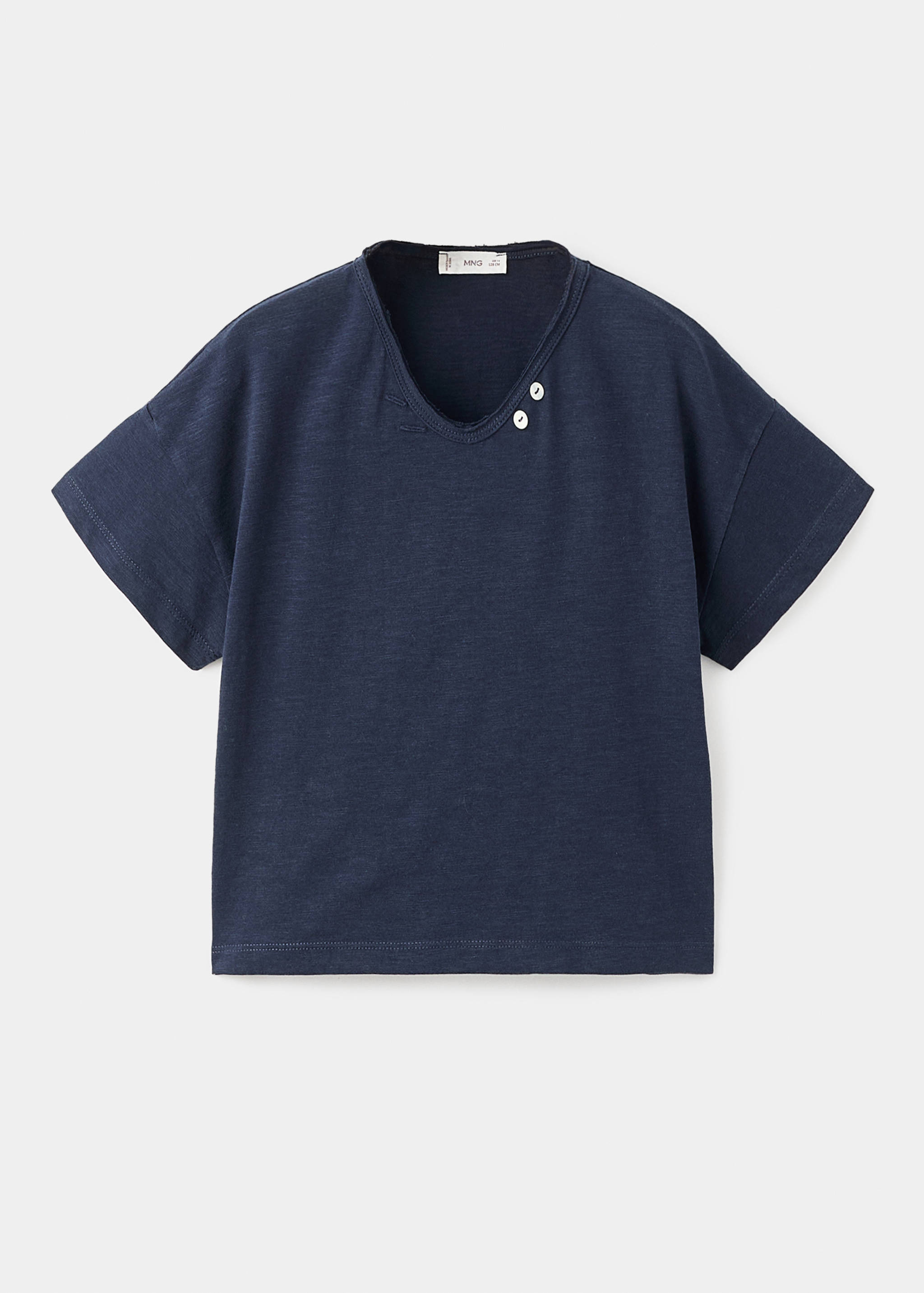 T-shirt with mother-of-pearl button detail - Article without model