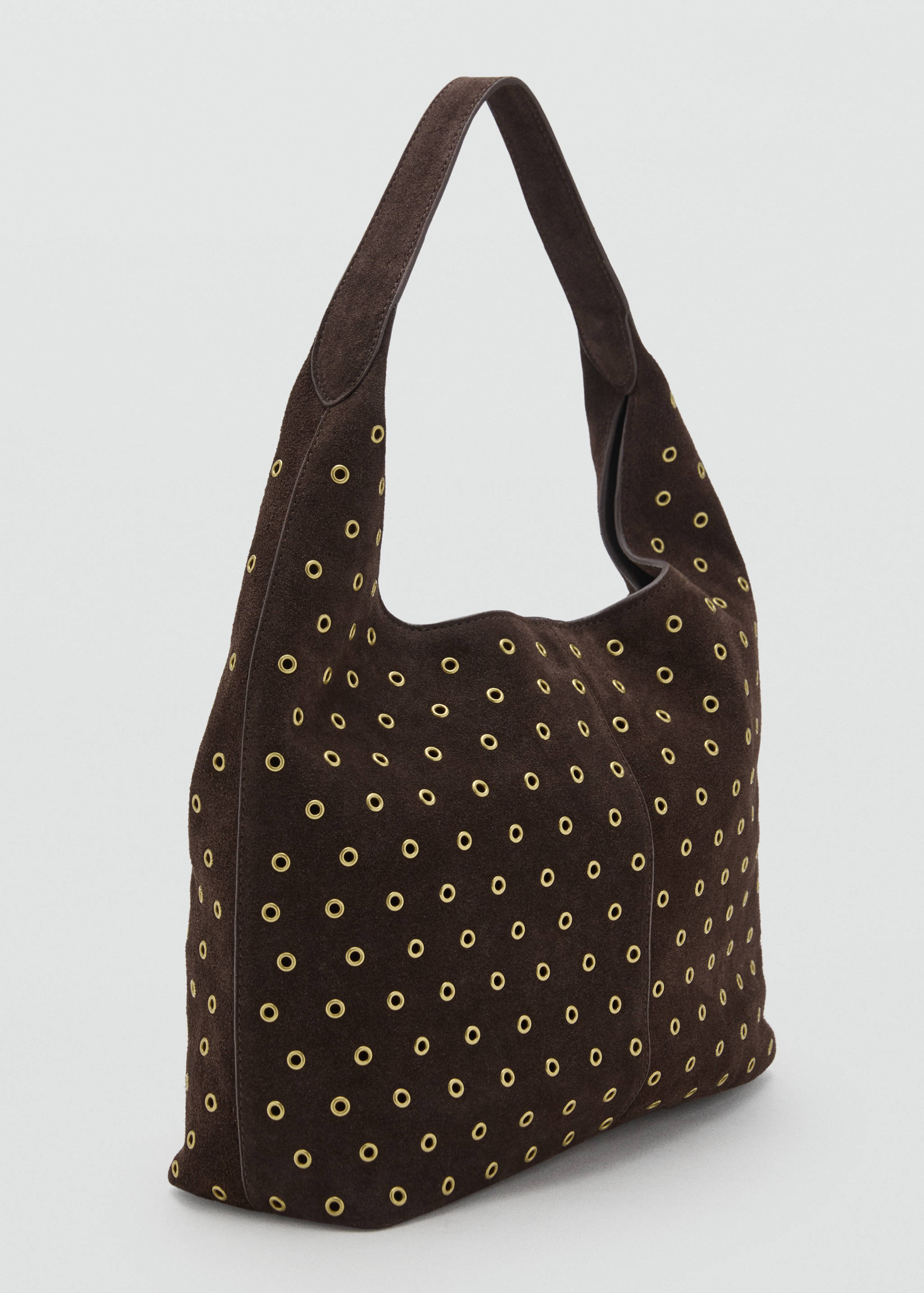 Suède shopper met eyelets - Middenvlak
