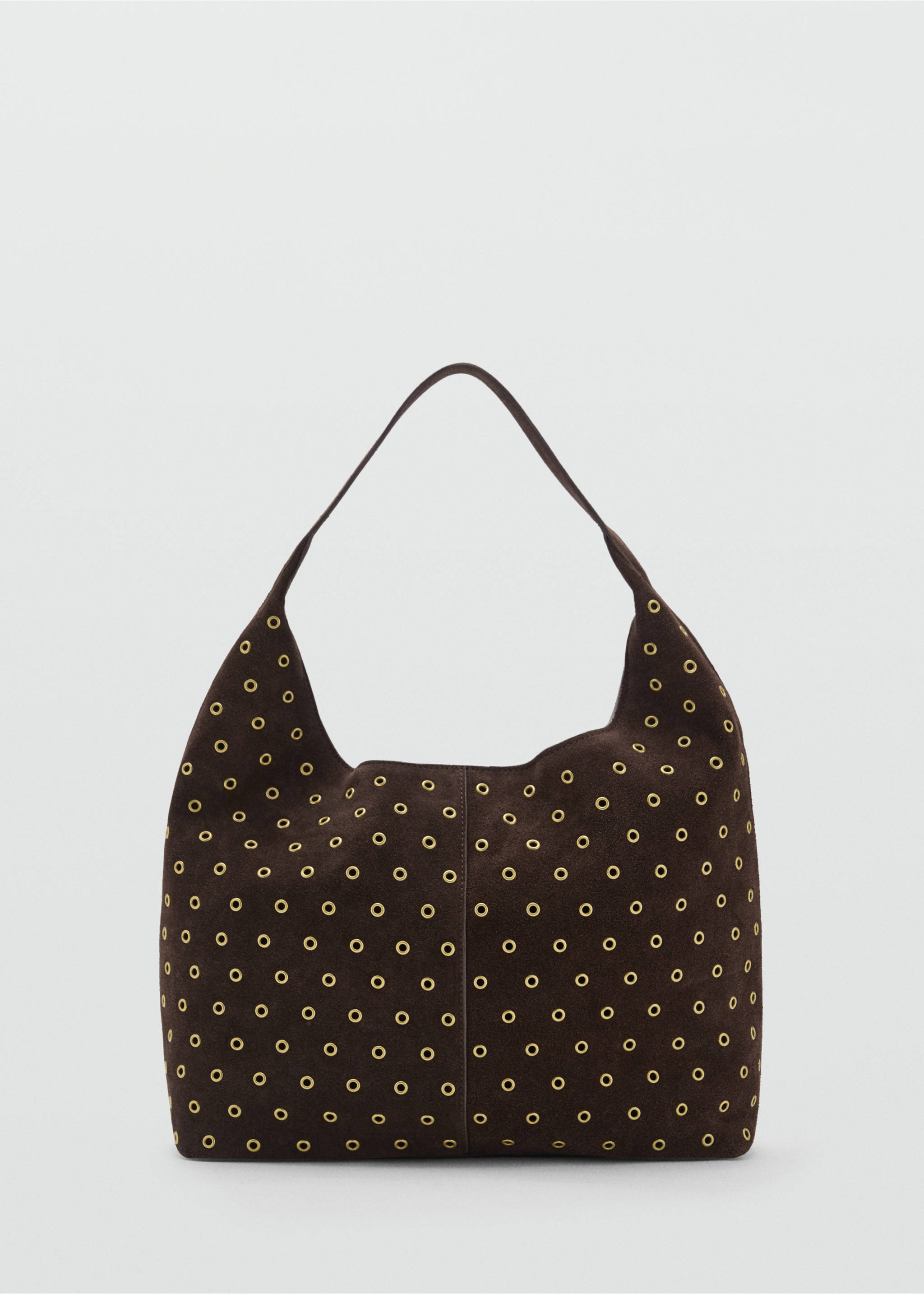 Suède shopper met eyelets - Artikel zonder model, Chocoladebruin. Ref: 17004444-00.