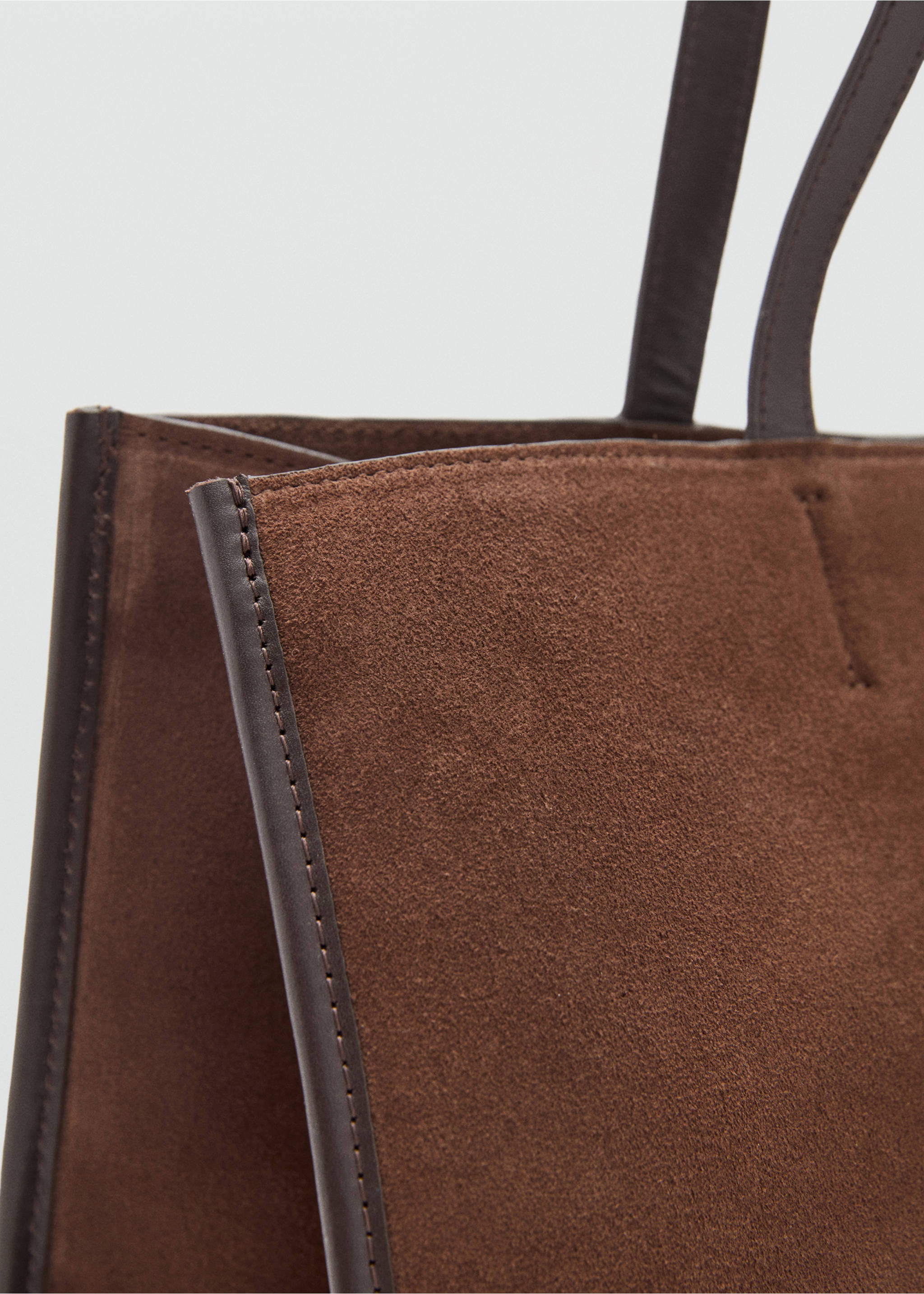 Bolso shopper piel serraje - Detalle del artículo 1, Chocolate. Ref: 17004446-00.