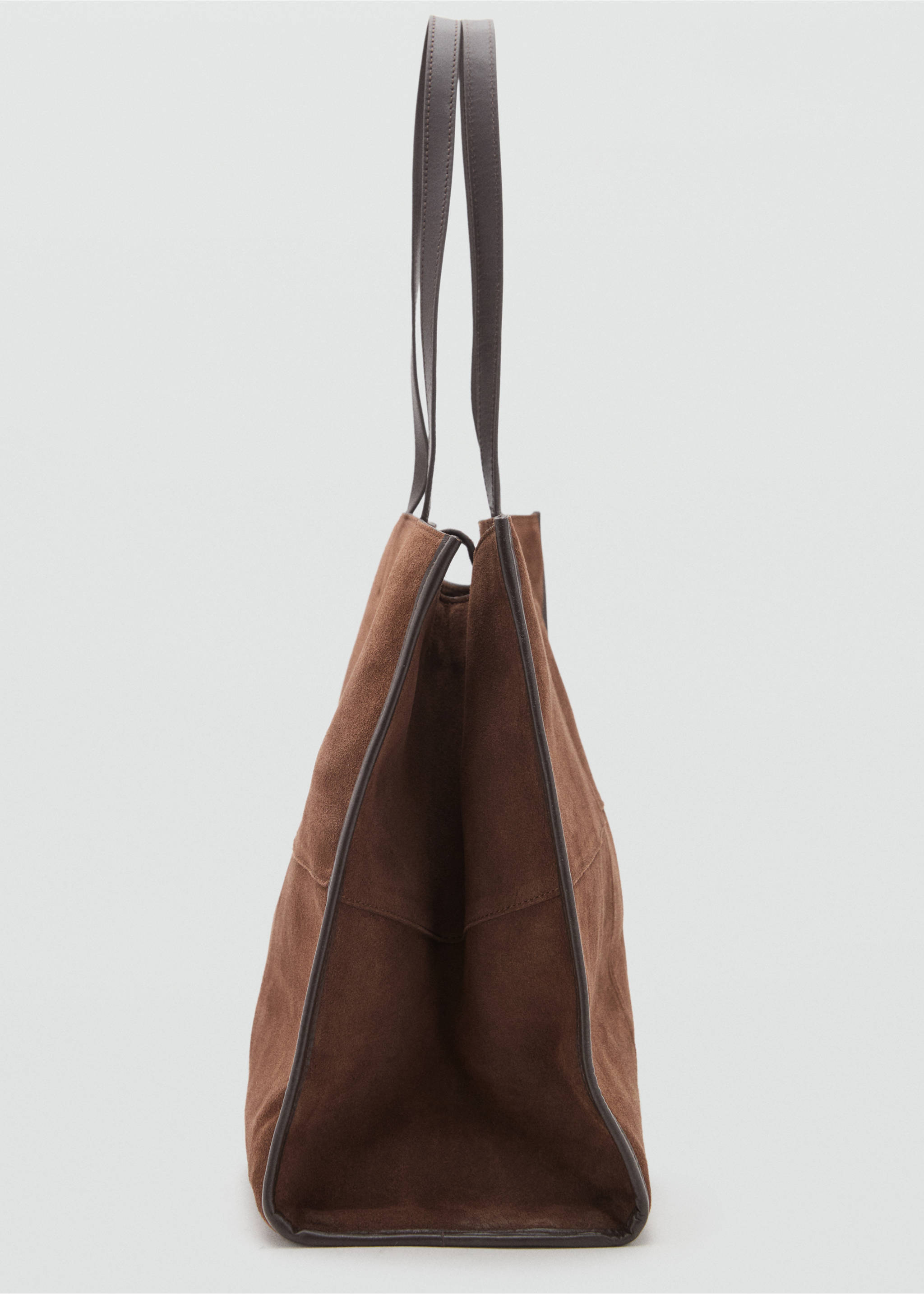 Bolso shopper piel serraje - Detalle del artículo 2, Chocolate. Ref: 17004446-00.